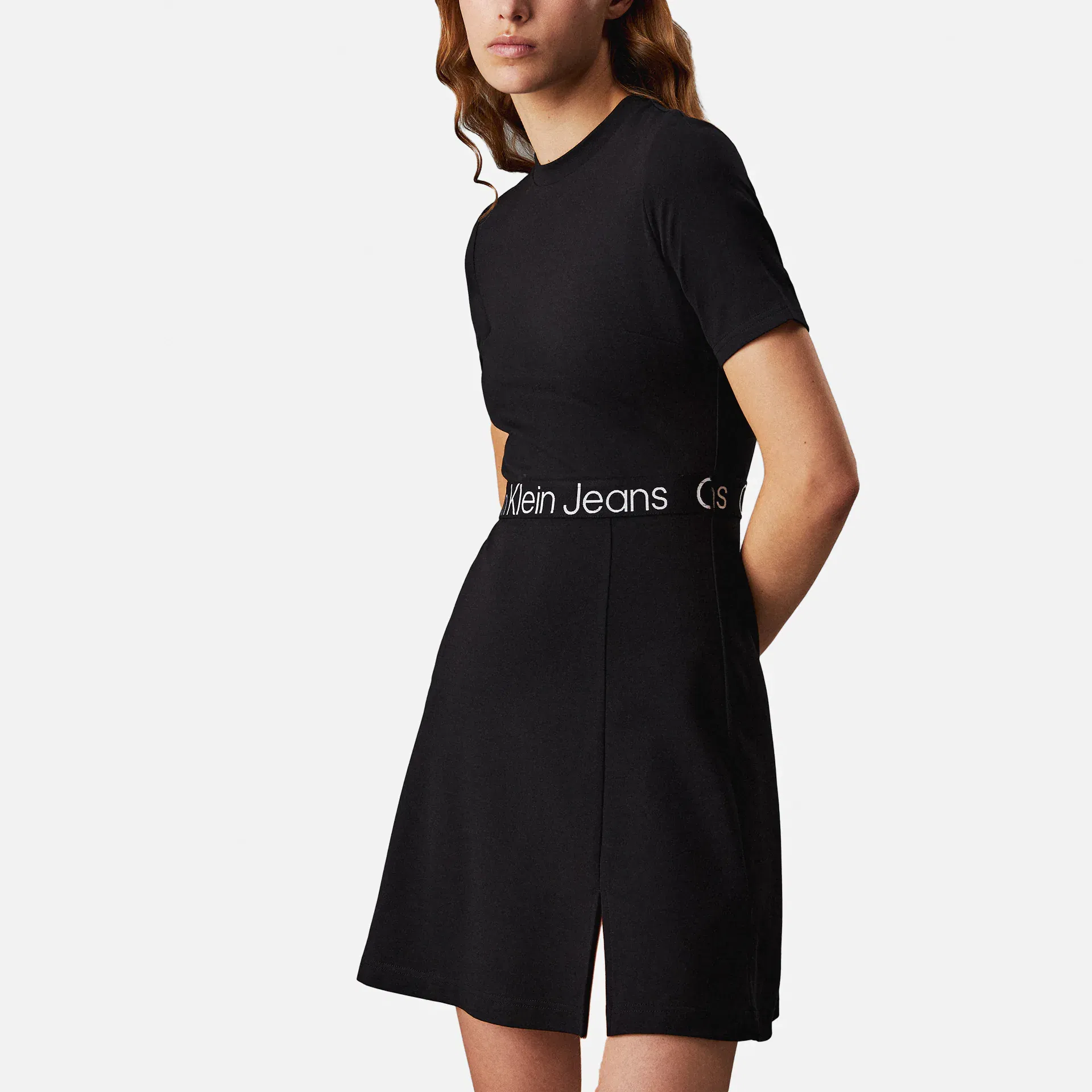 Calvin Klein Jeans Tape Milano Short Sleeve Dress Black