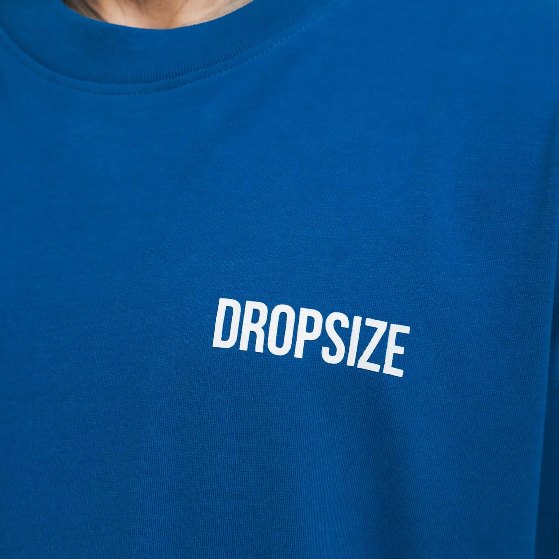 Dropsize Heavy Oversize HD Print T-Shirt Blue/White