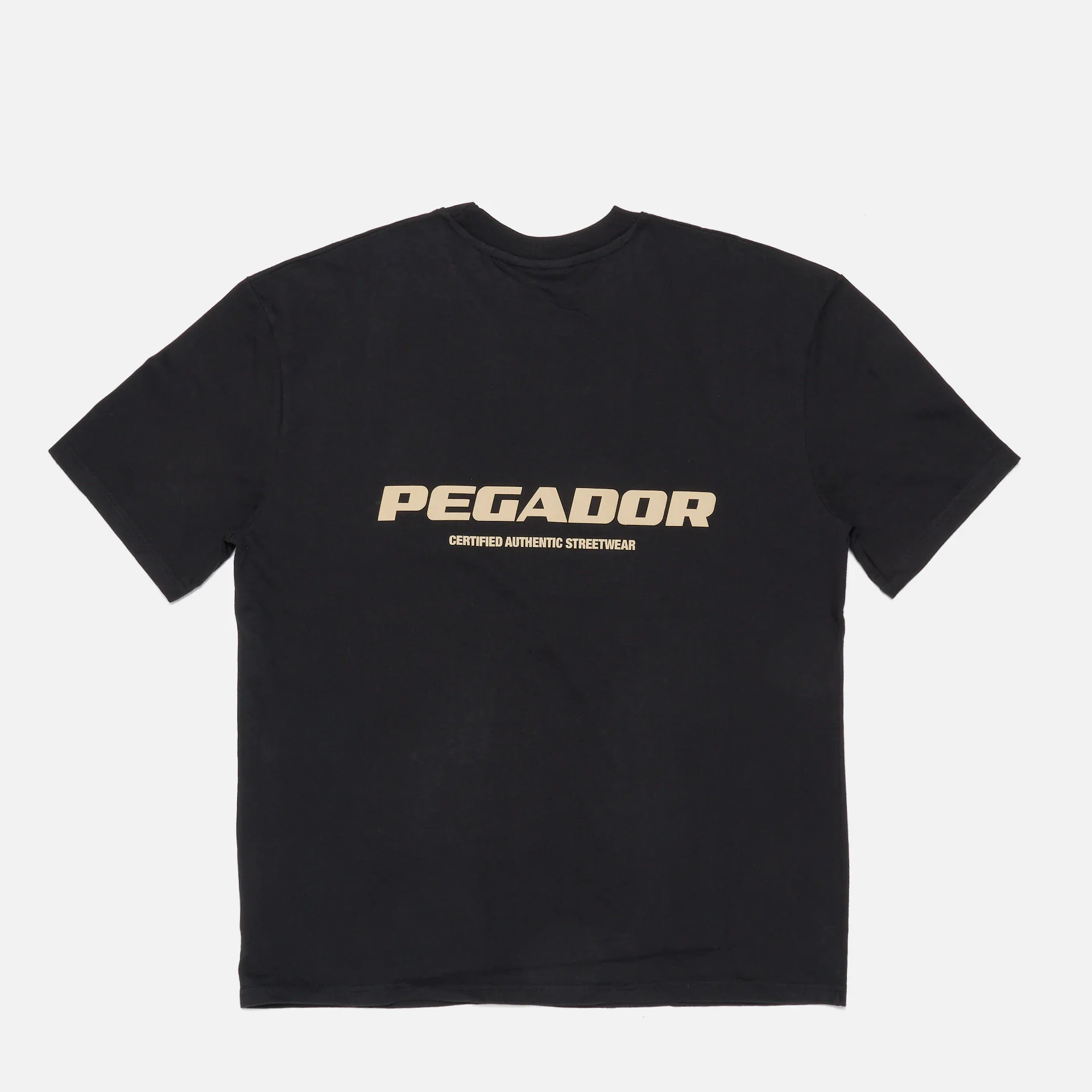 PEGADOR Colne Logo Oversized T-Shirt Vintage Washed Black Onyx