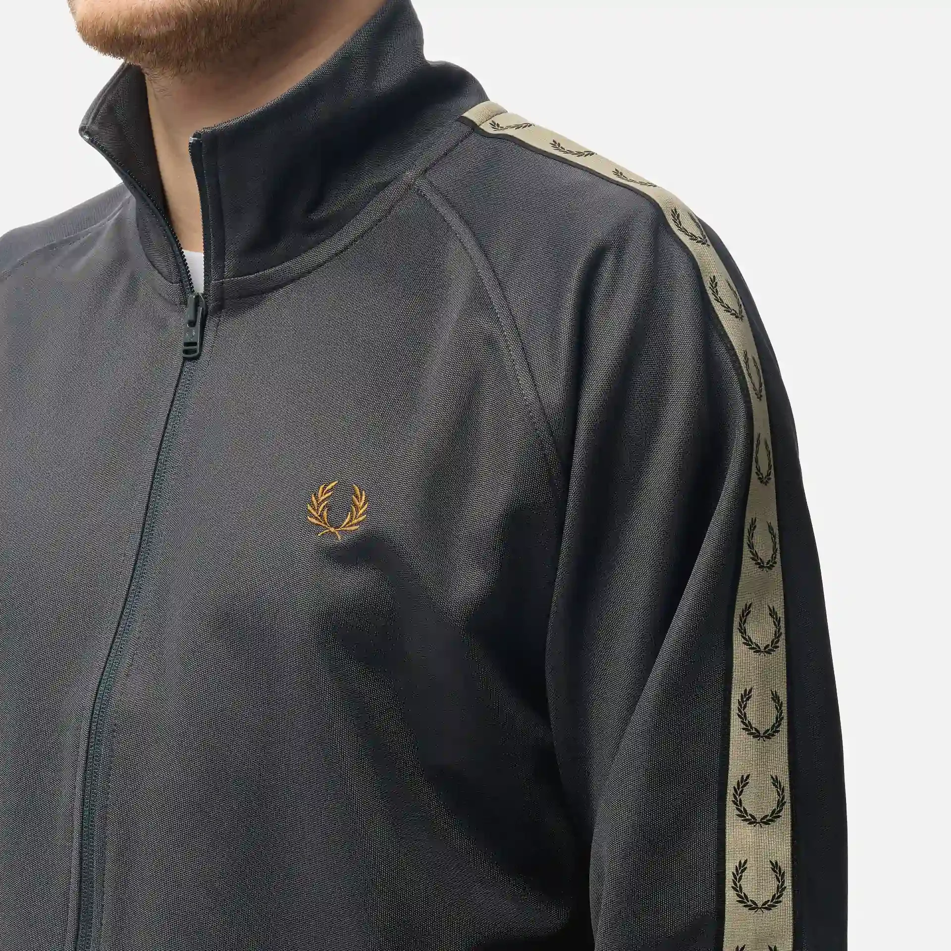 Fred Perry Contrast Tape Track Jacket Anchor Grey/Black