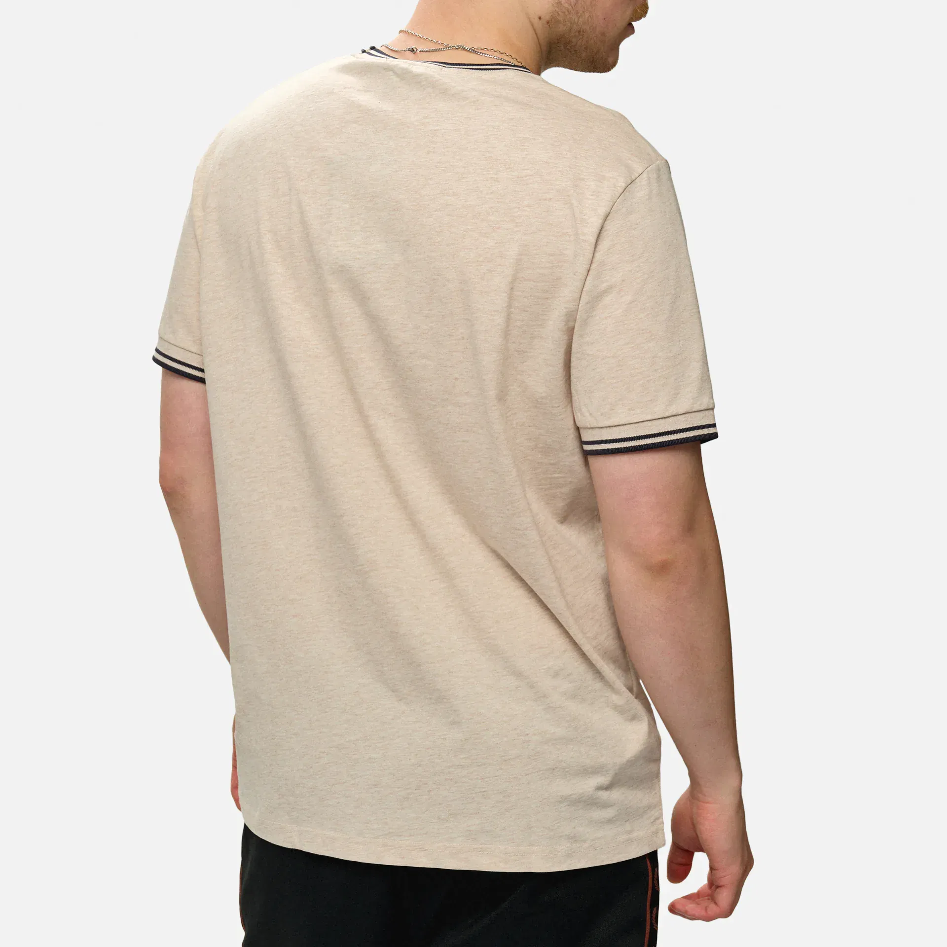 Fred Perry Twin Tipped T-Shirt  Porridge Marl/Anchor Grey