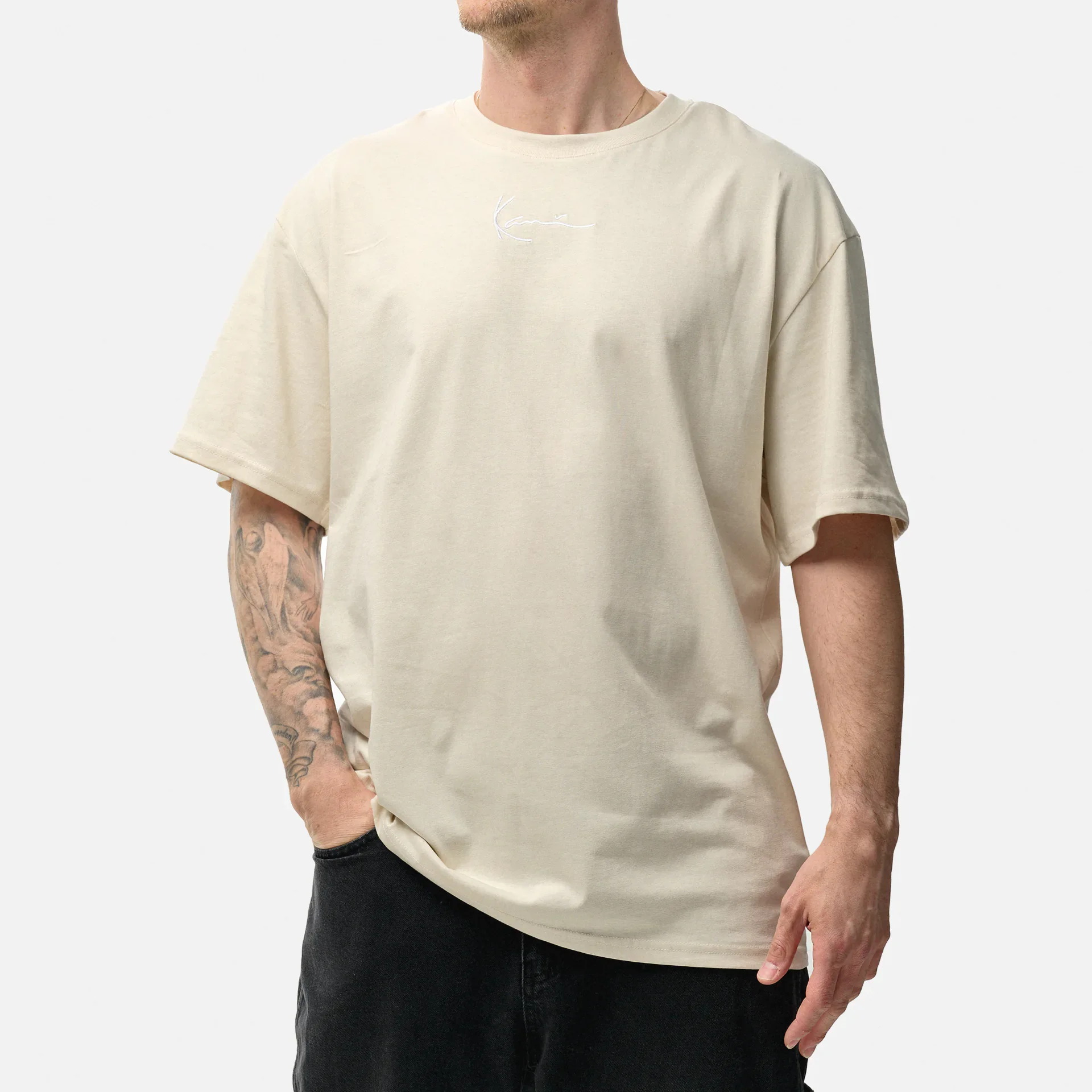 Karl Kani Small Signature Essential T-Shirt Off White