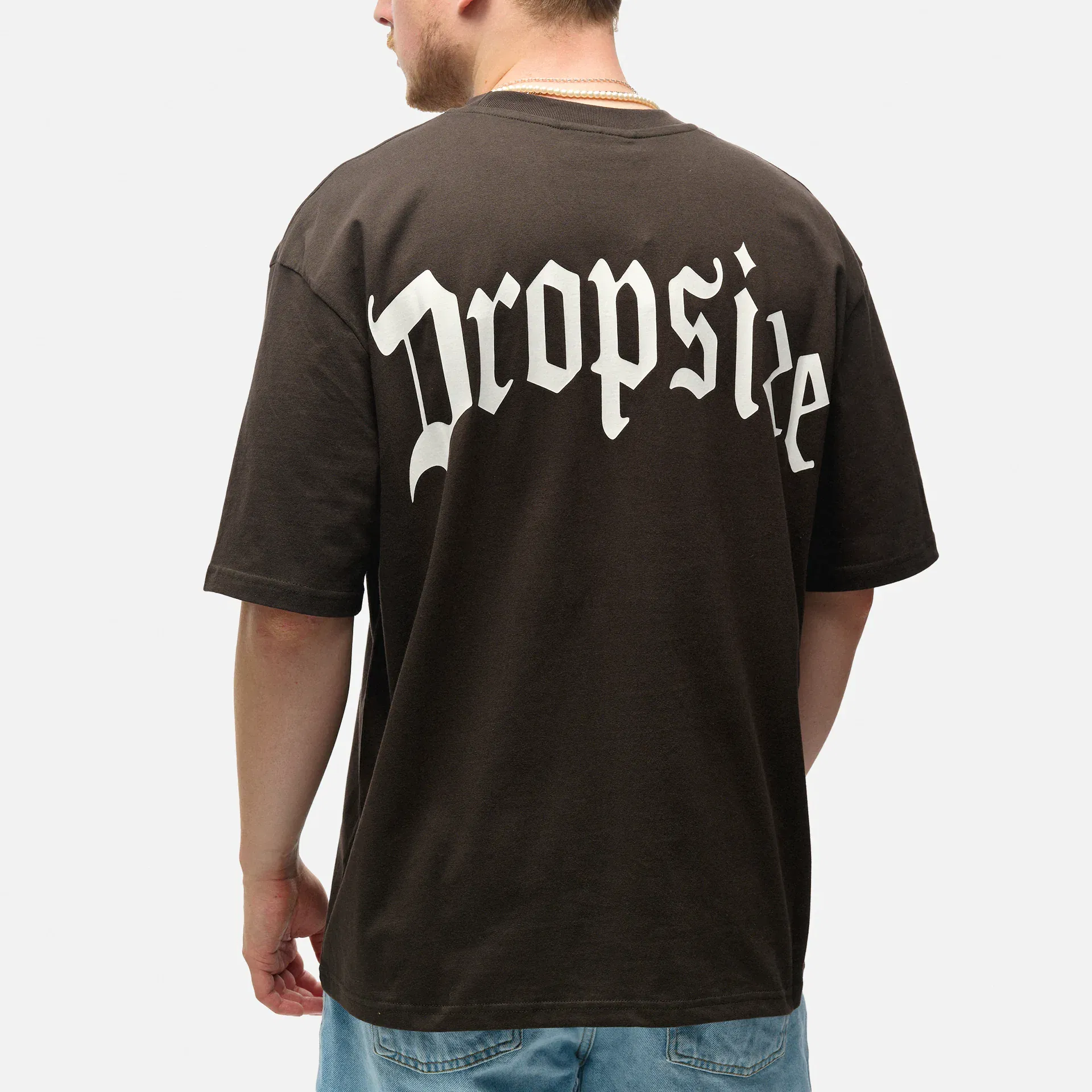 Dropsize Heavy Oversized Backprint T-Shirt Washed Black
