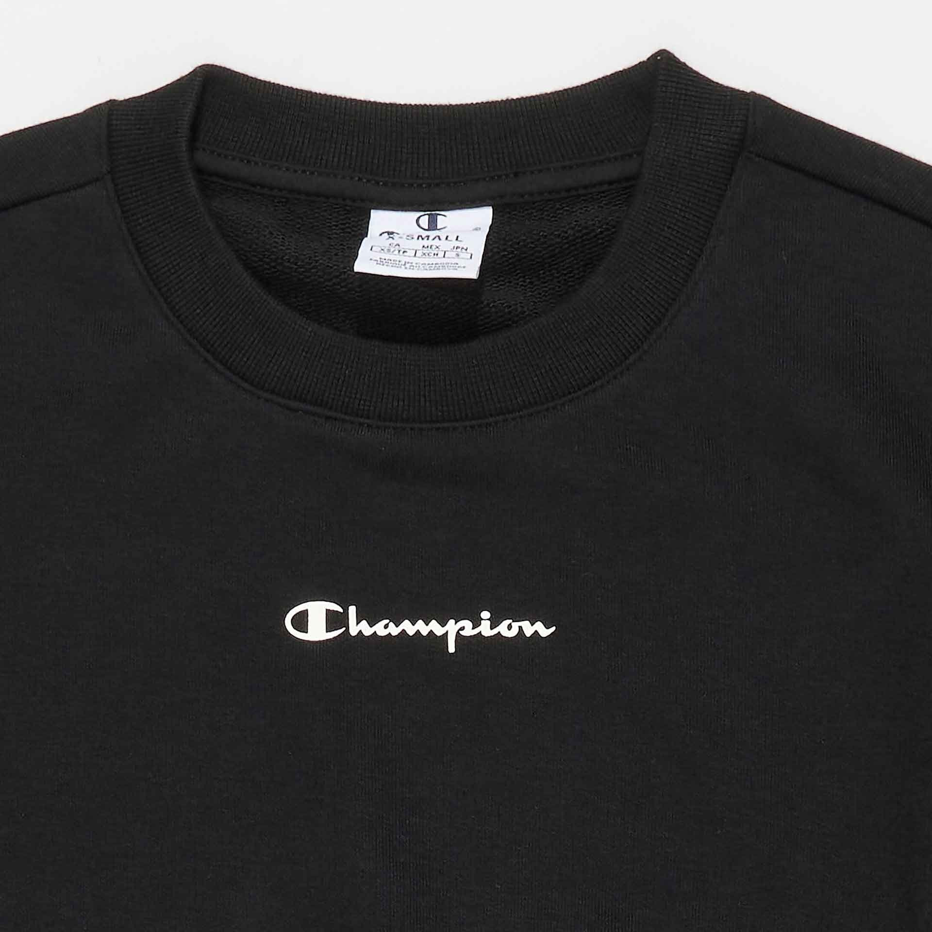 Champion Crewneck Croptop Sweatshirt Black Beauty