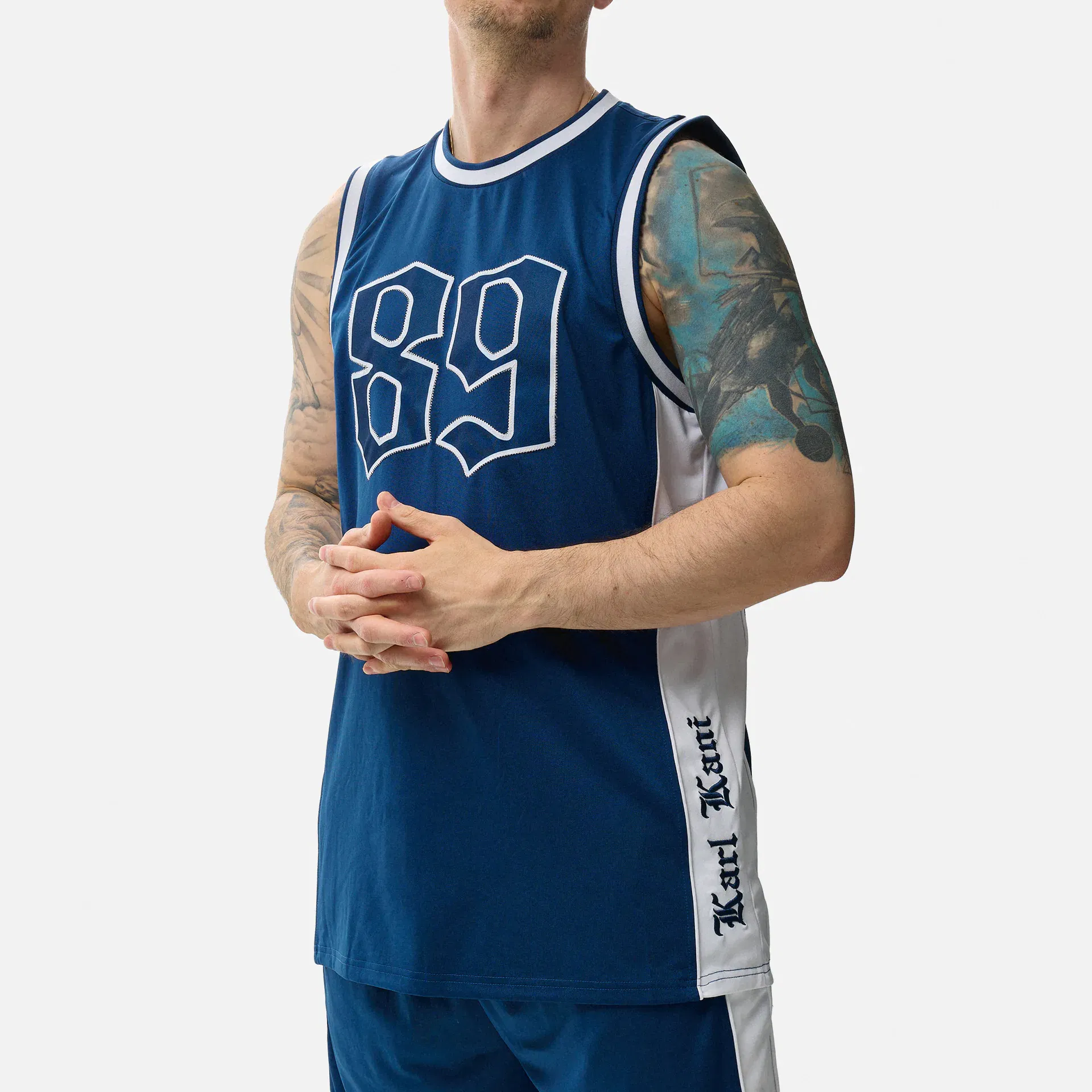 Karl Kani Og Block Basketball Tank Top Navy/White