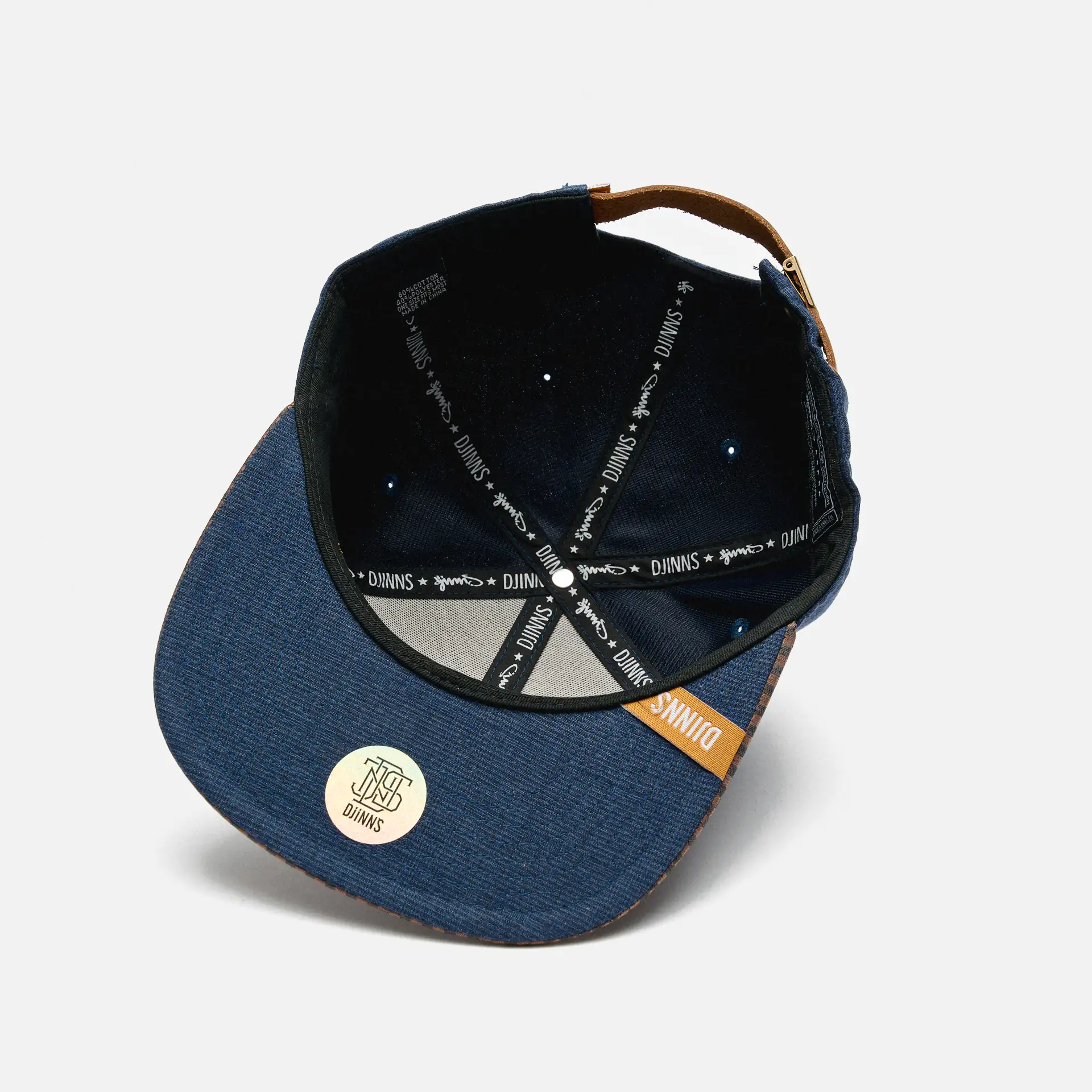 DJINNS 6 Panel Snapback Cap Glencheck Navy