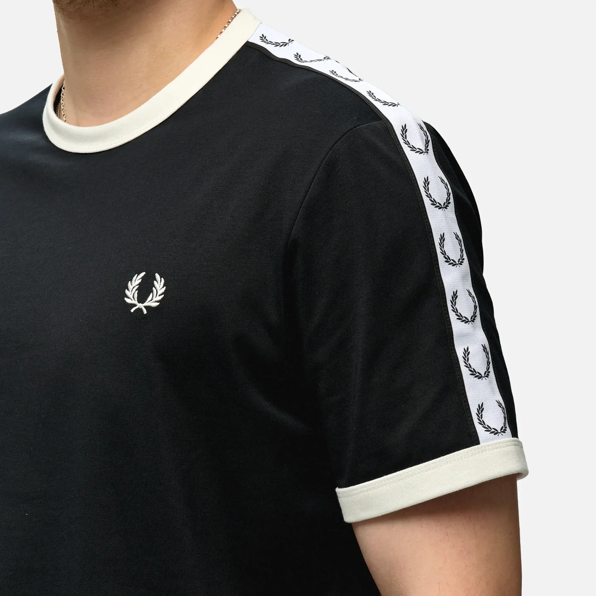 Fred Perry Taped Ringer T-Shirt Black