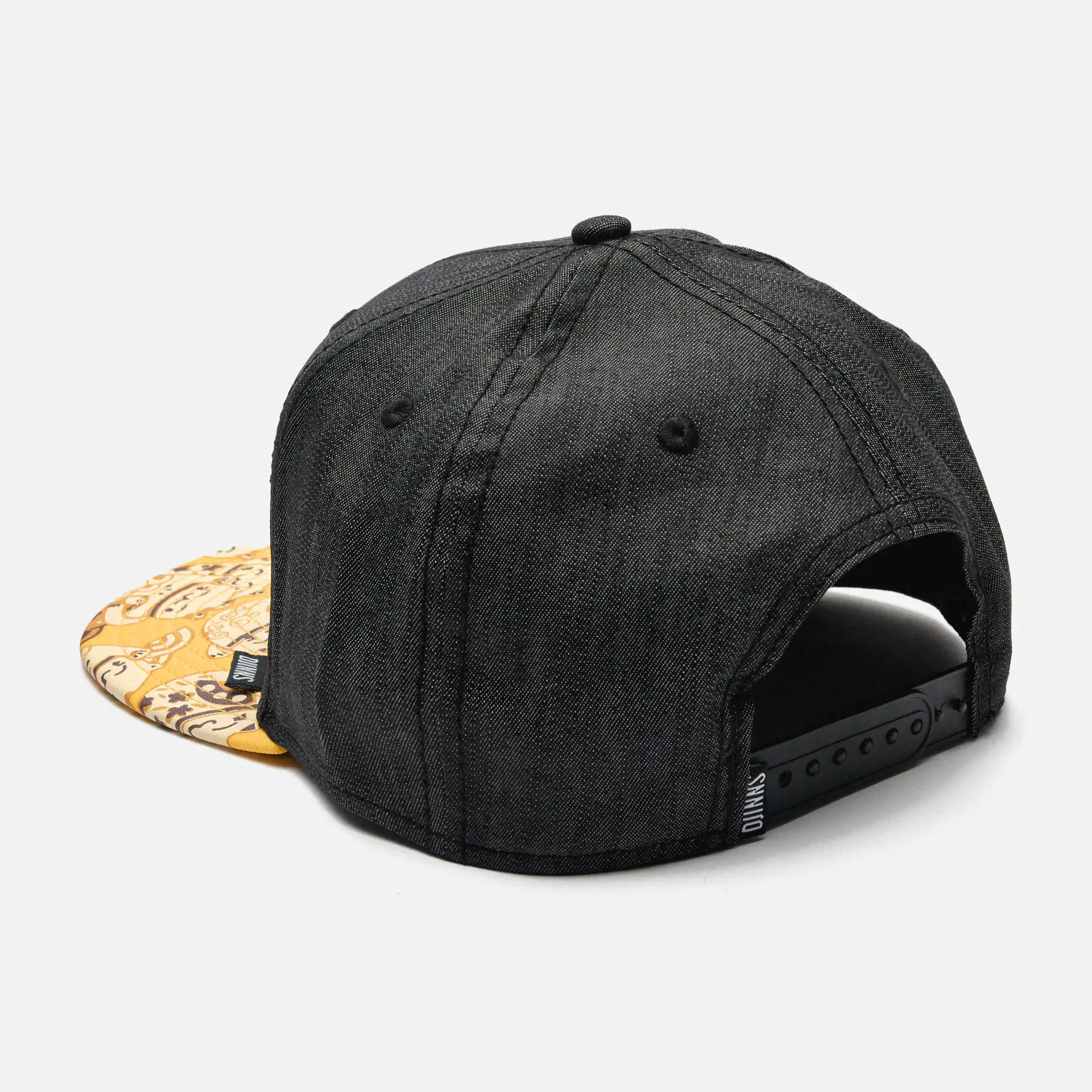 DJINNS 6 Panel Snapback Cap LuckyCat Linen Rev. Black