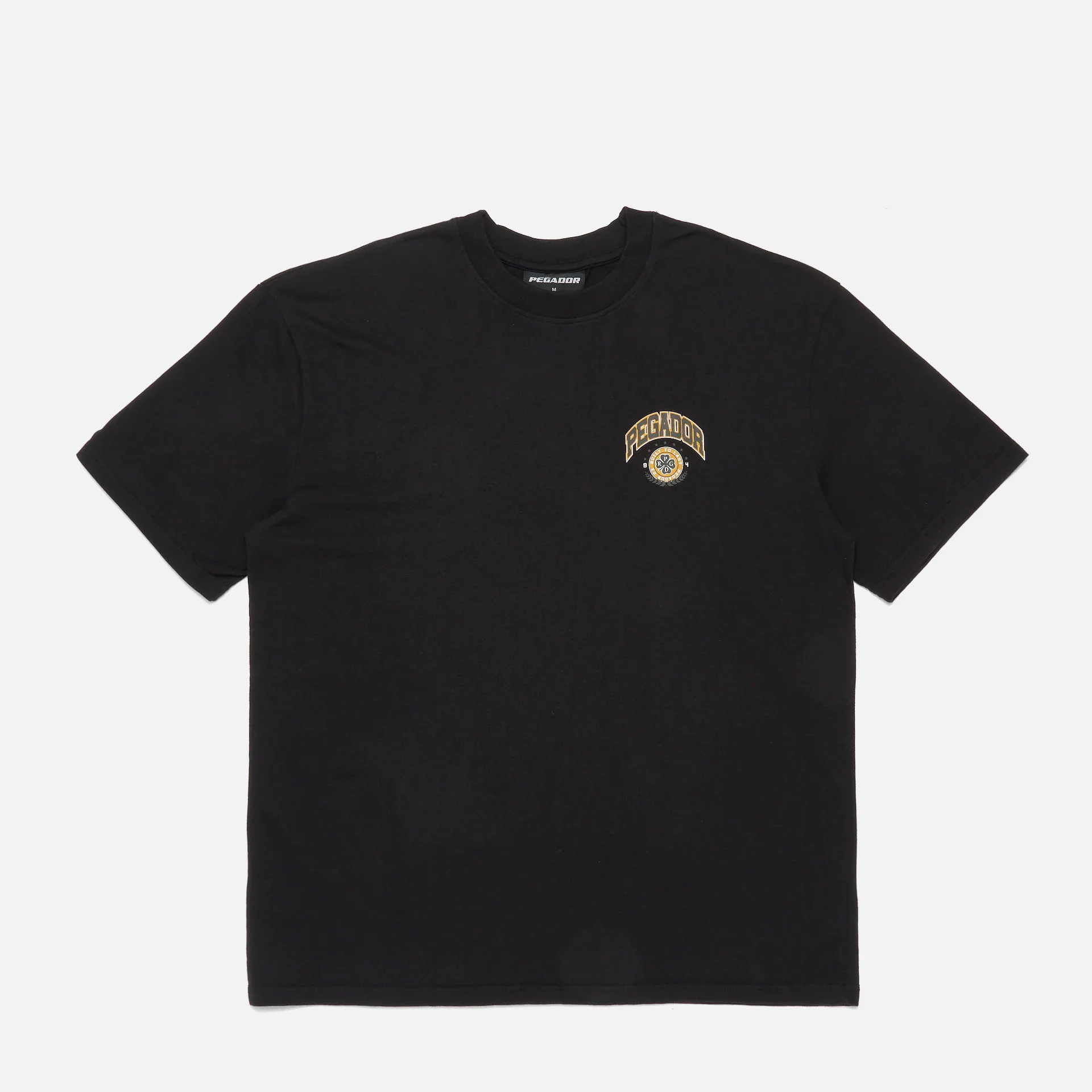 PEGADOR Smith Logo Oversized T-Shirt Vintage Washed Black Onyx