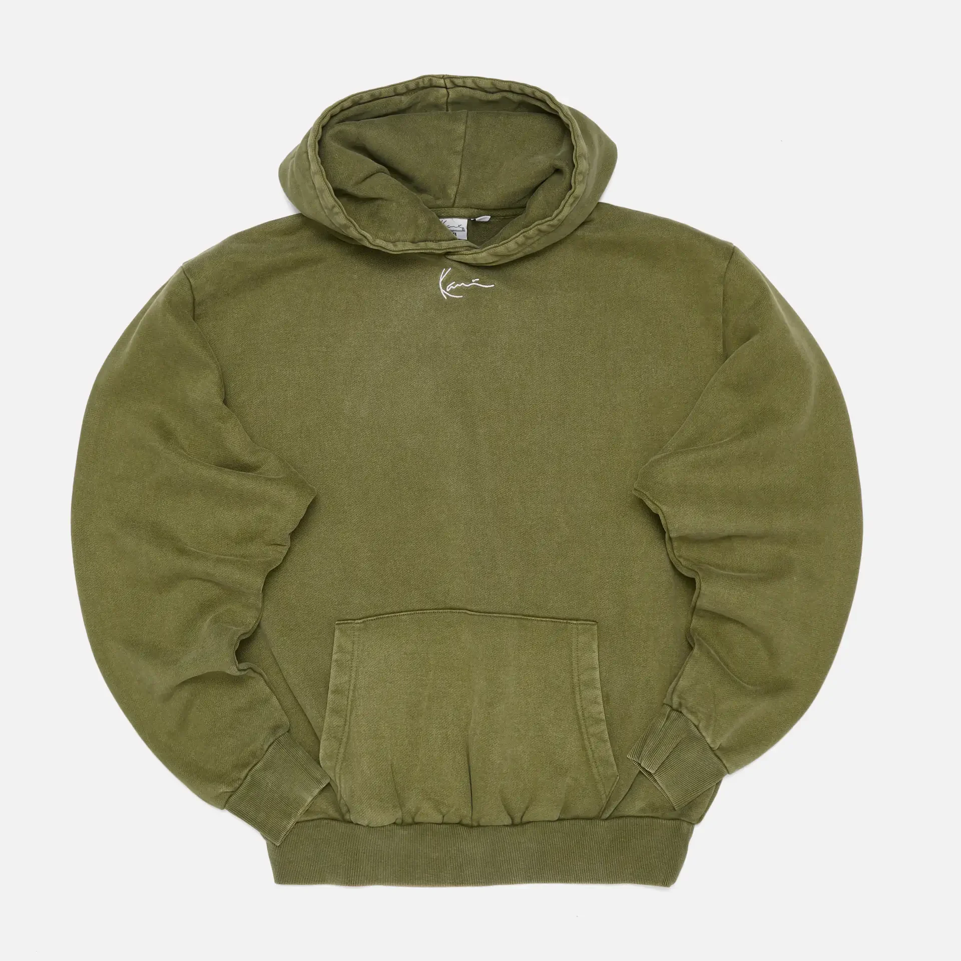 Karl Kani Small Signature OS Heavy Sweat Washed Hoodie Olive