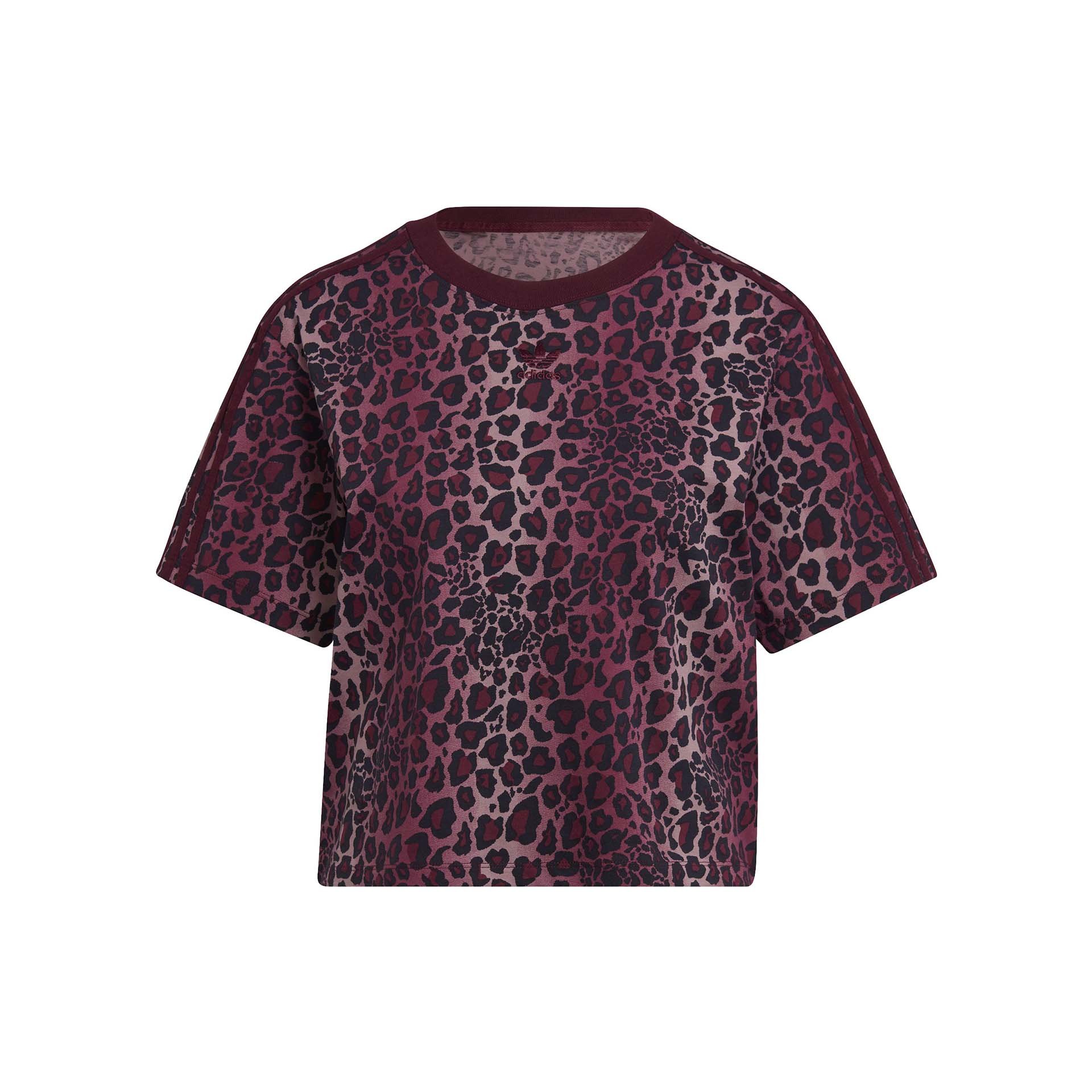 adidas Allover Print T-Shirt Maroon/Multicolor