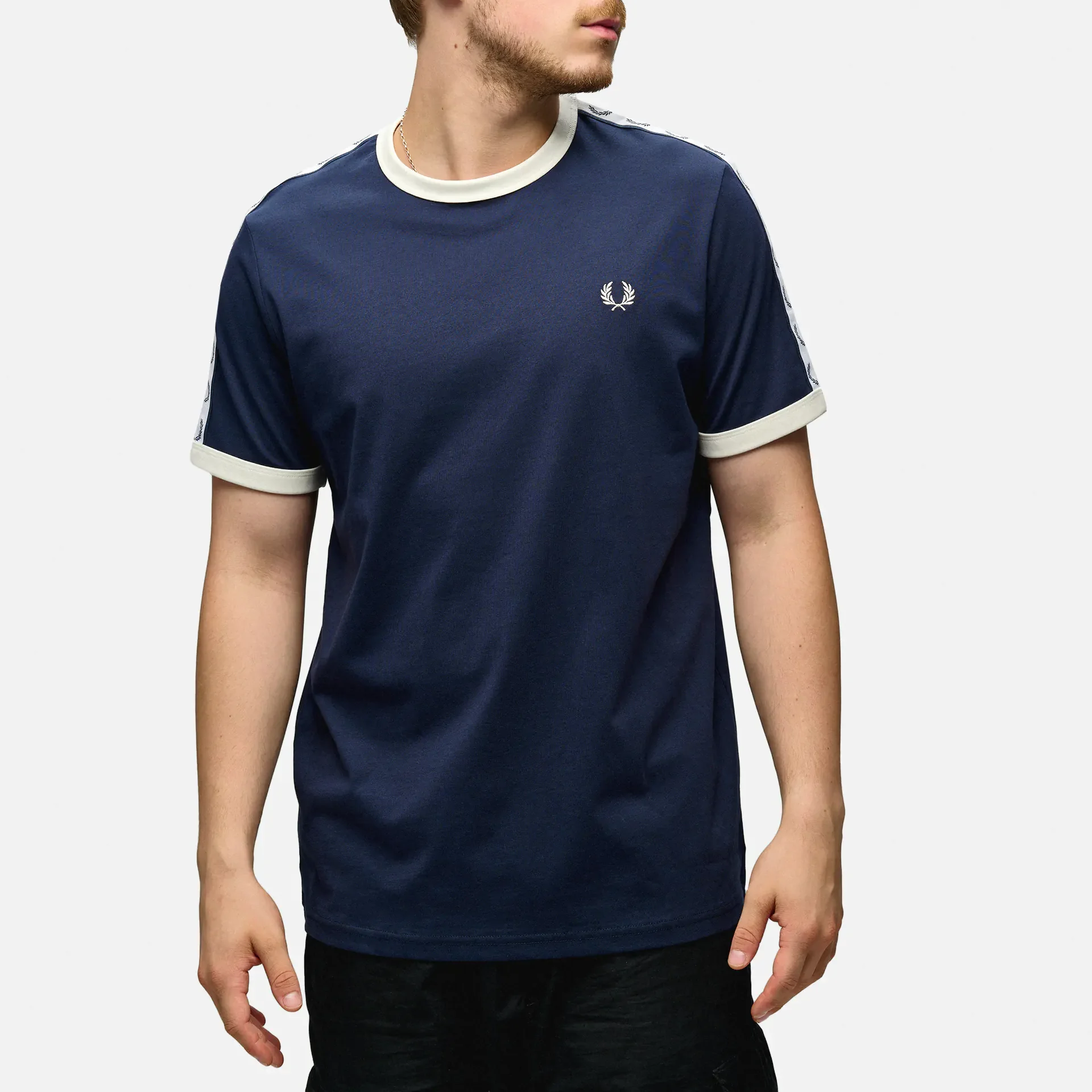Fred Perry Taped Ringer T-Shirt Carbon Blue