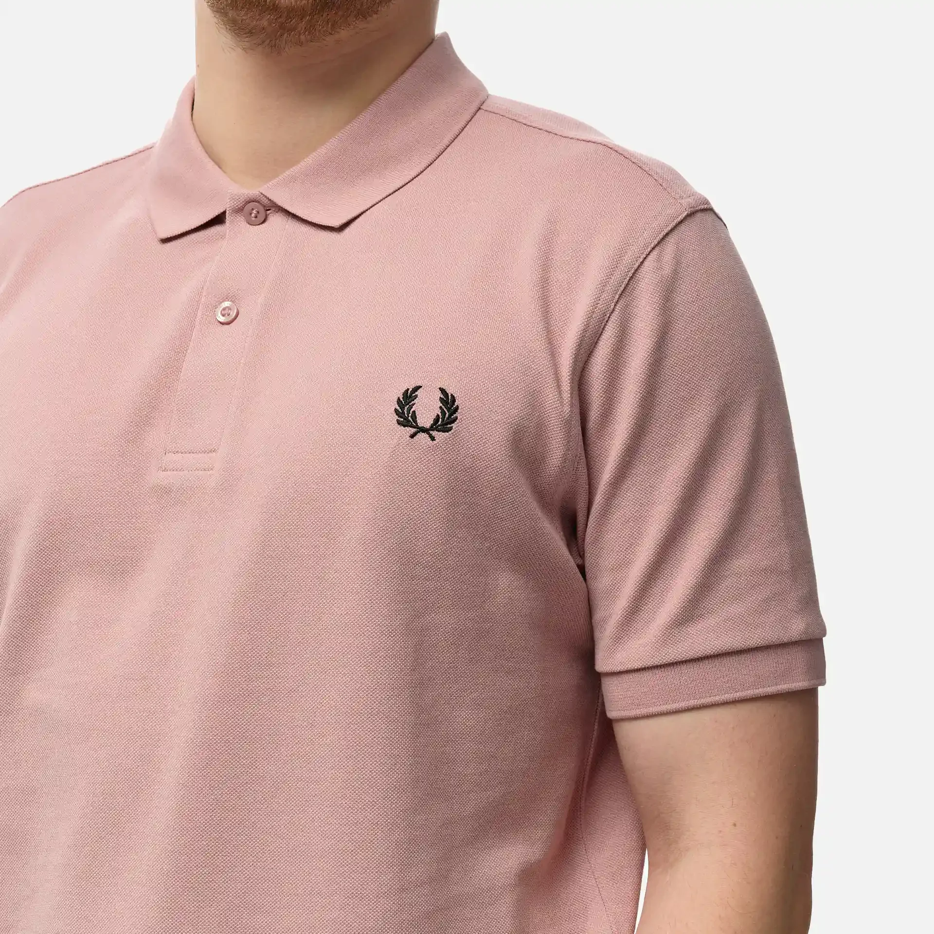 Fred Perry Plain Polo Shirt Dusty Rose Pink/Black