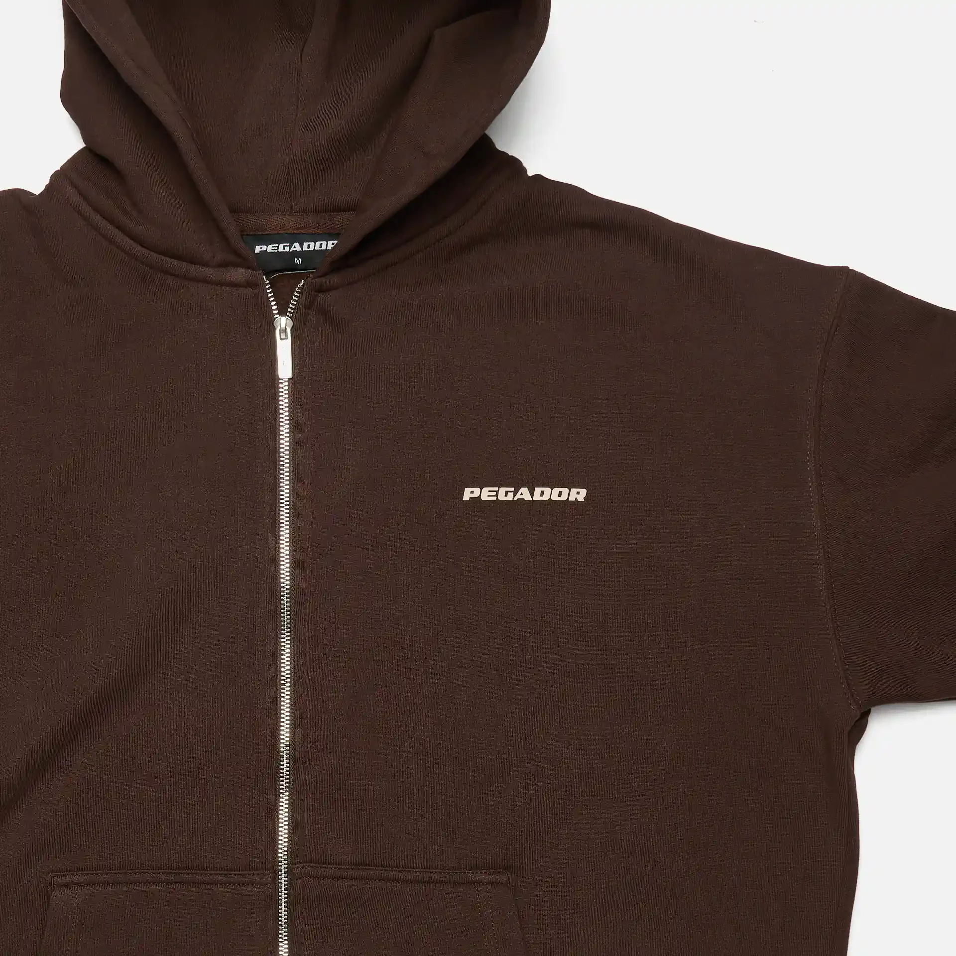 PEGADOR Colne Logo Oversized Sweat Jacket Washed Oak Brown