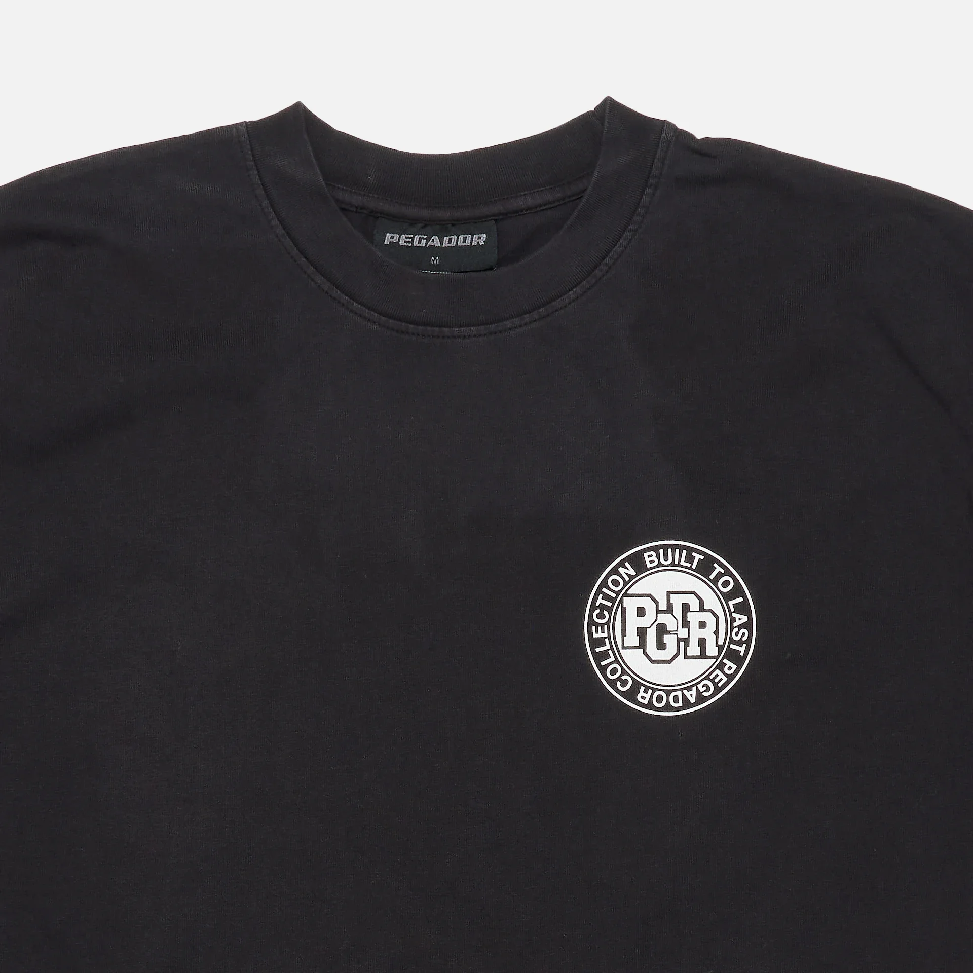 PEGADOR Orsett Oversized T-Shirt Vintage Washed Black Onyx