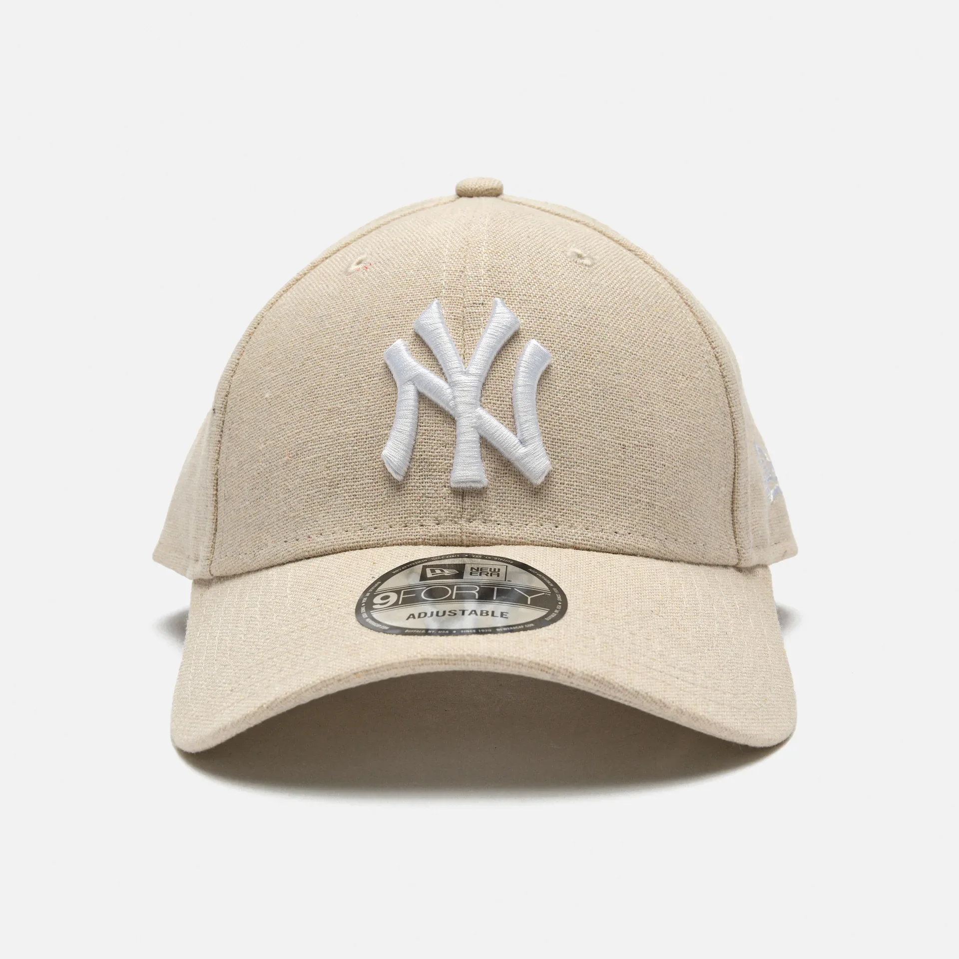 New Era MLB NY Yankees Linen 9Forty Strapback Cap Stone/White