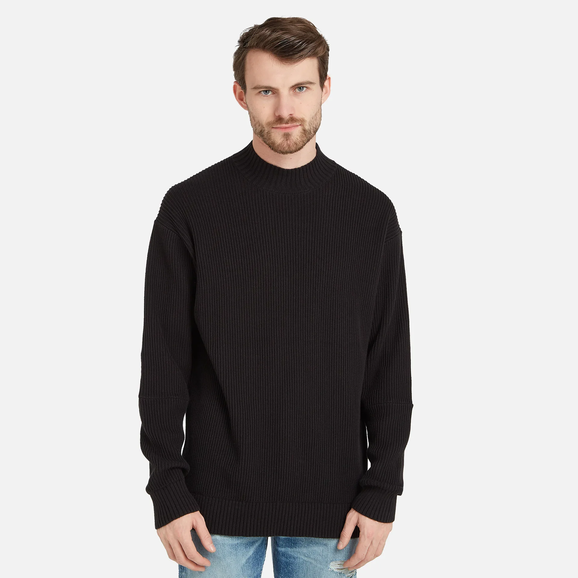 Calvin Klein Jeans Blown Up CK Mock Sweater Black