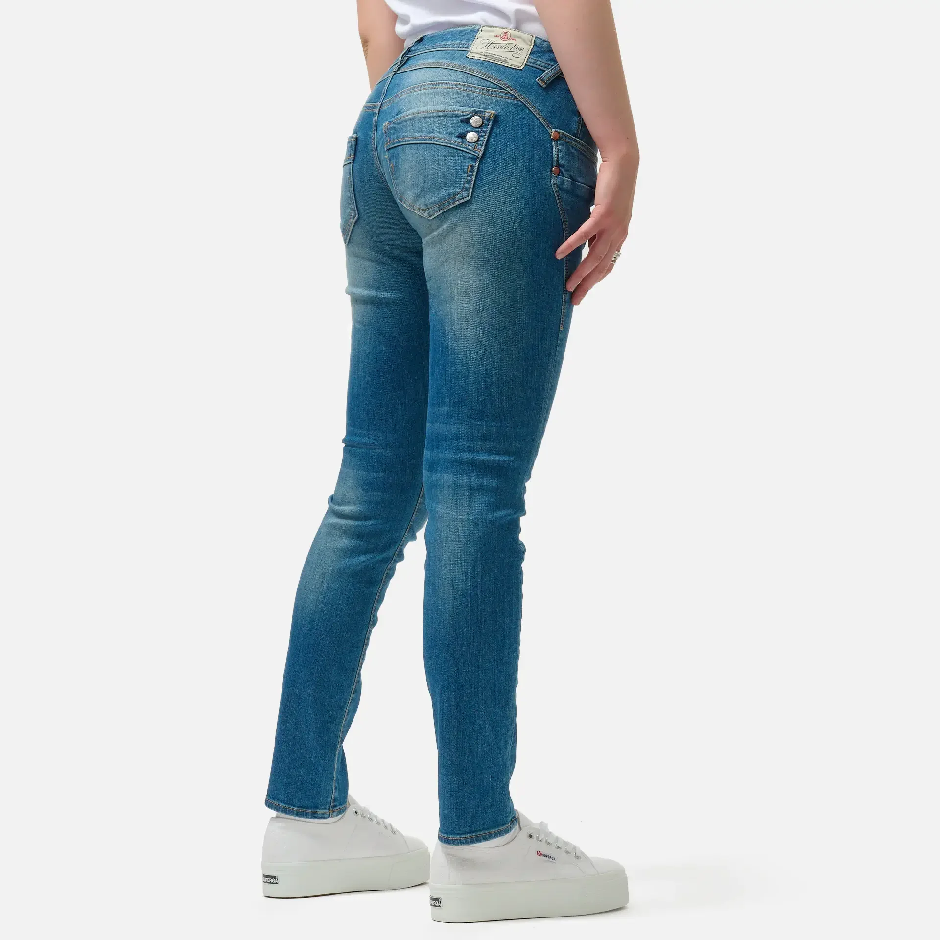  Herrlicher Piper Slim Organic Denim Jeans Blue Sea