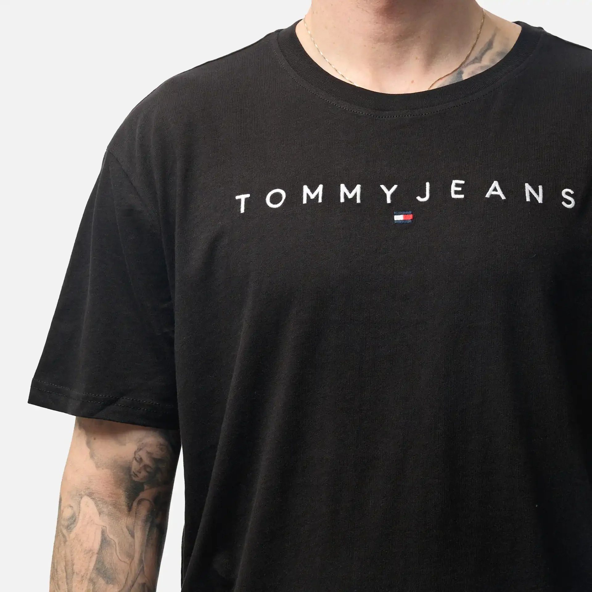 Tommy Jeans Linear Logo T-Shirt Black 