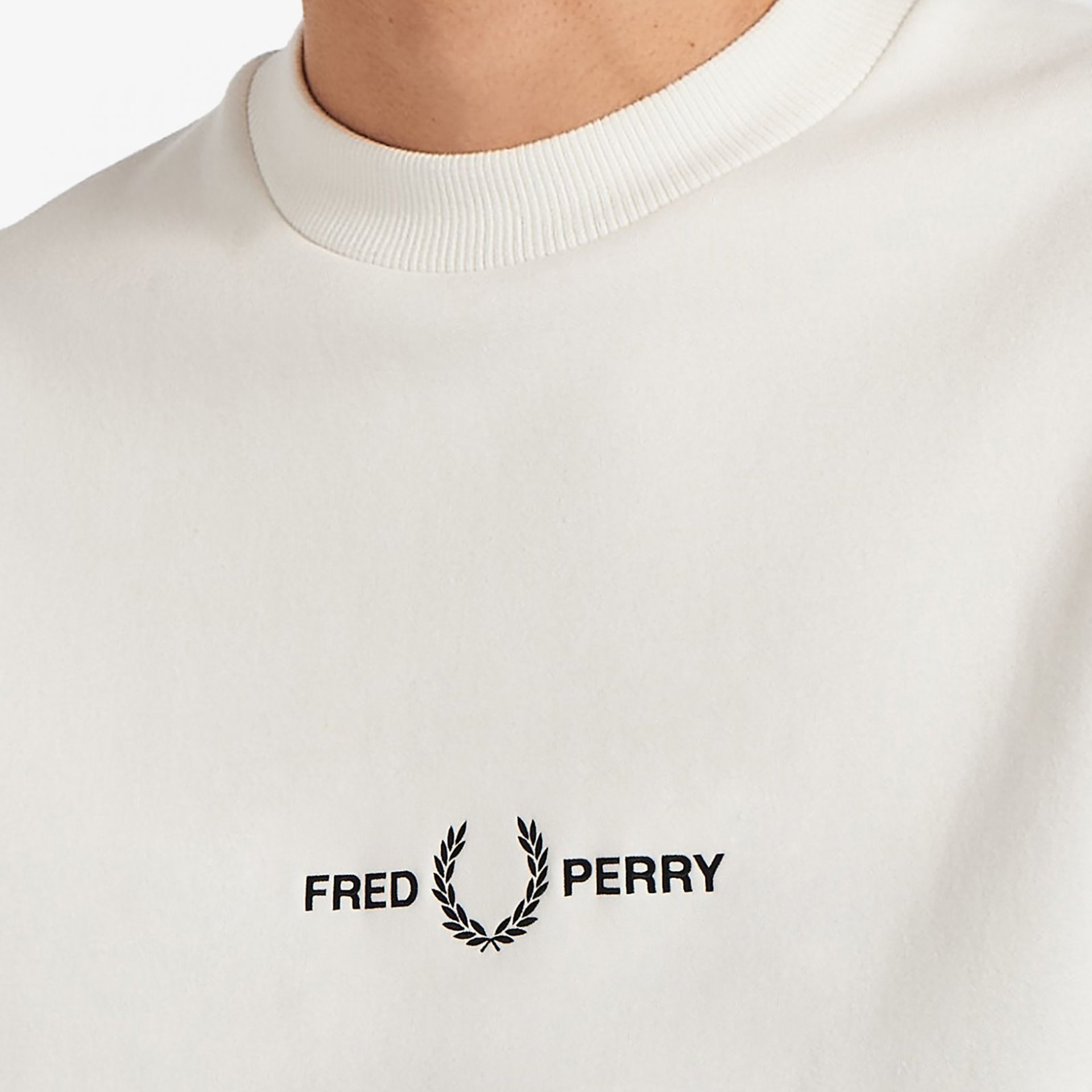 Fred Perry Colour Block Sweatshirt Light Oyster