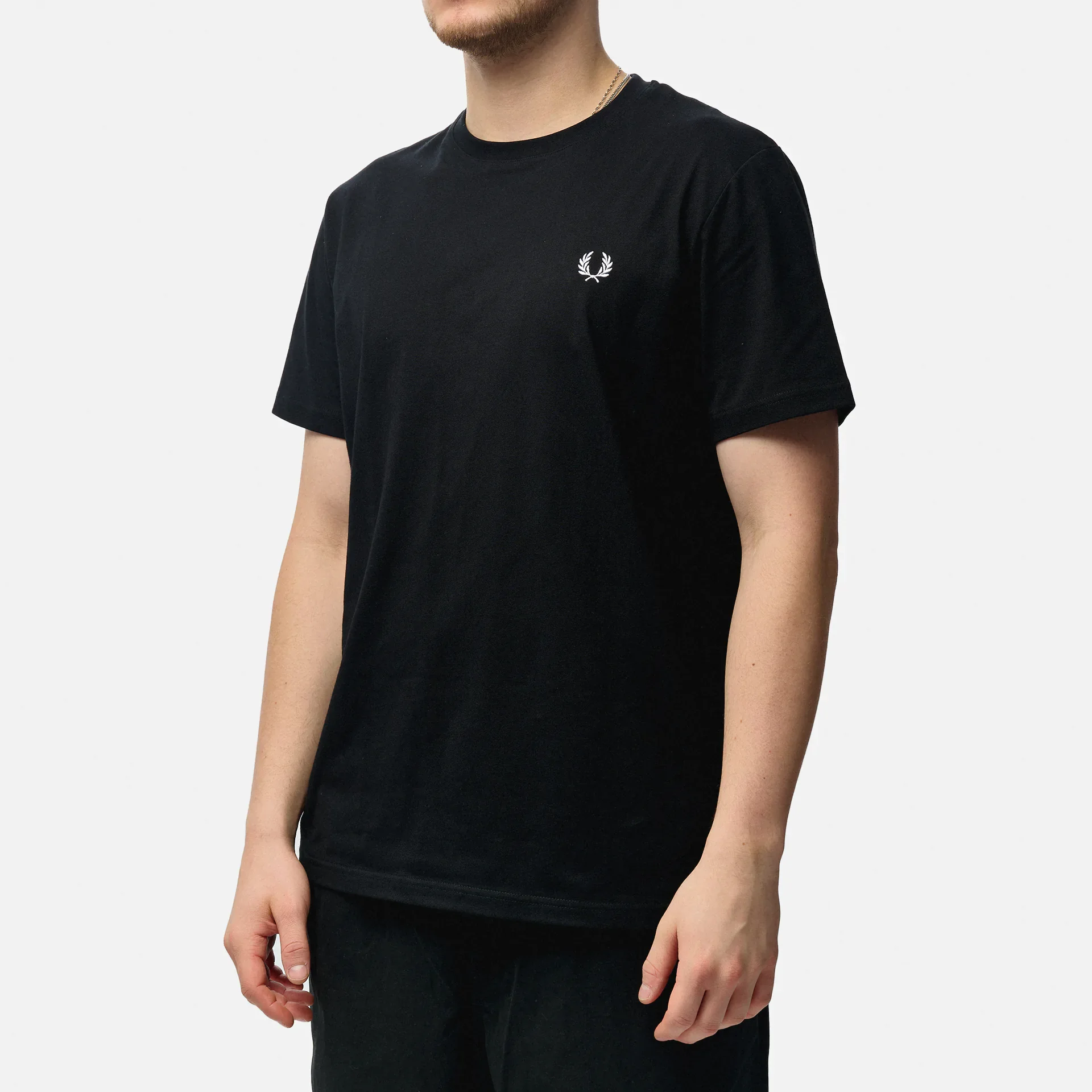 Fred Perry Rear Powder Laurel Graphic Tee Black