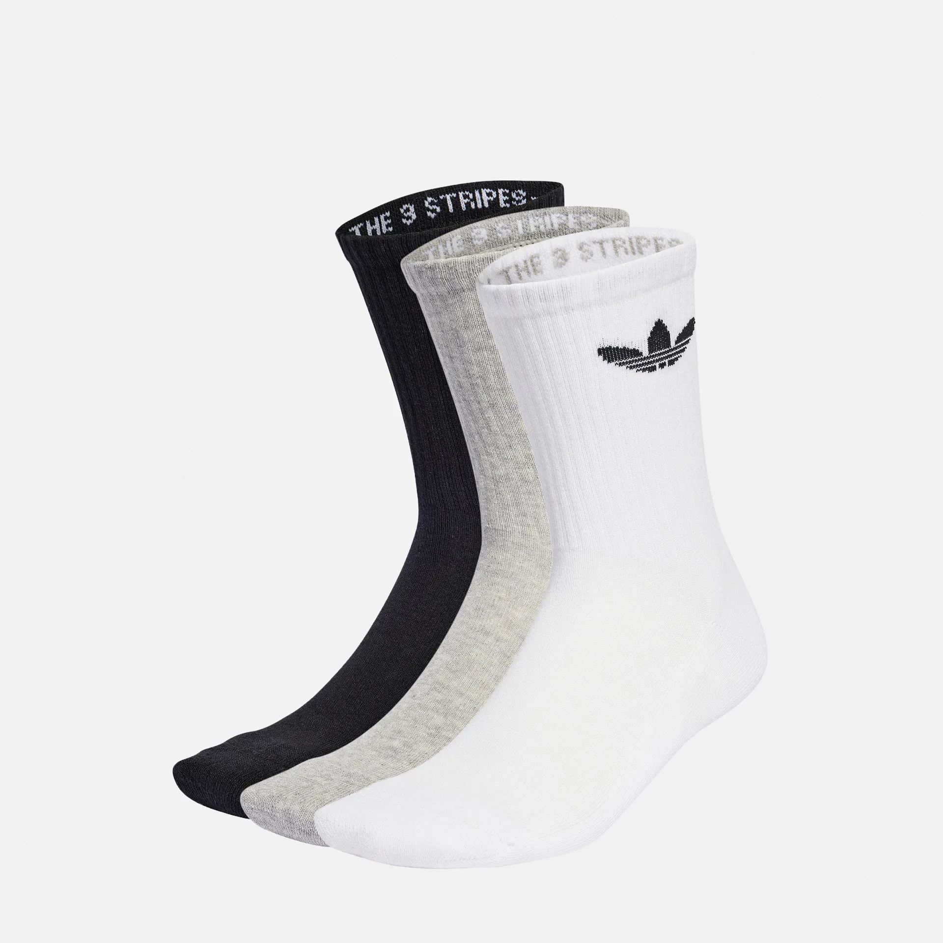 adidas Originals Trefoil Crew Cush Socks Black/White/Heather Grey
