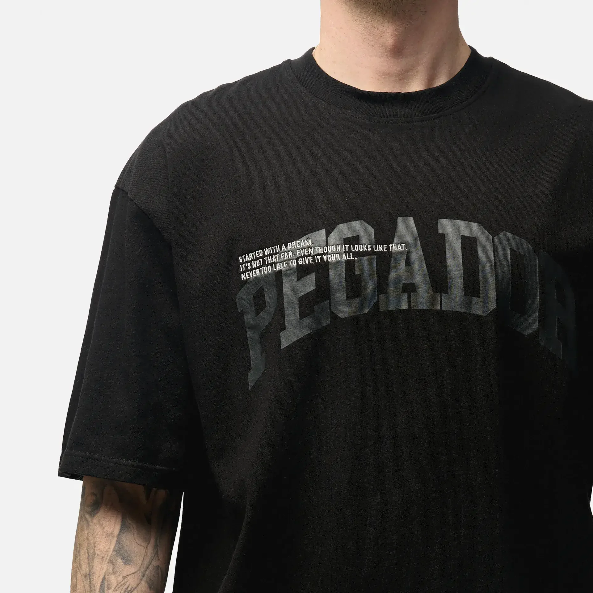 PEGADOR Gilford Oversized T-Shirt Washed Black