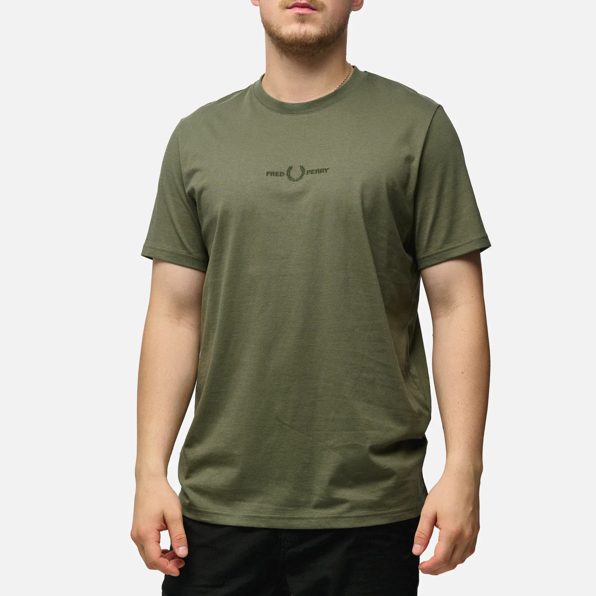 Fred Perry Embroidered T-Shirt Laurel Wreath Green
