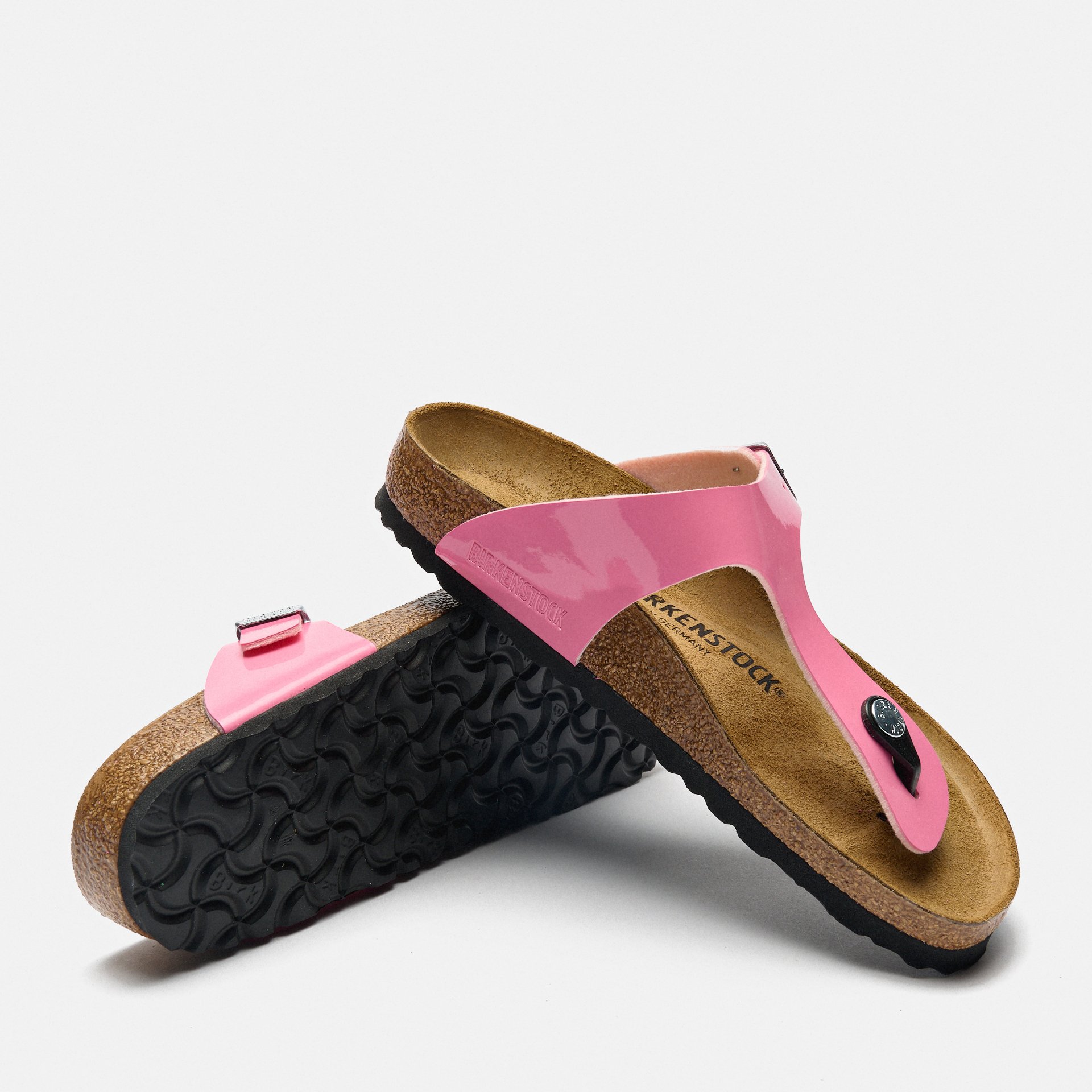 Birkenstock Gizeh Birko-Flor Sandals Patent Candy Pink/Black