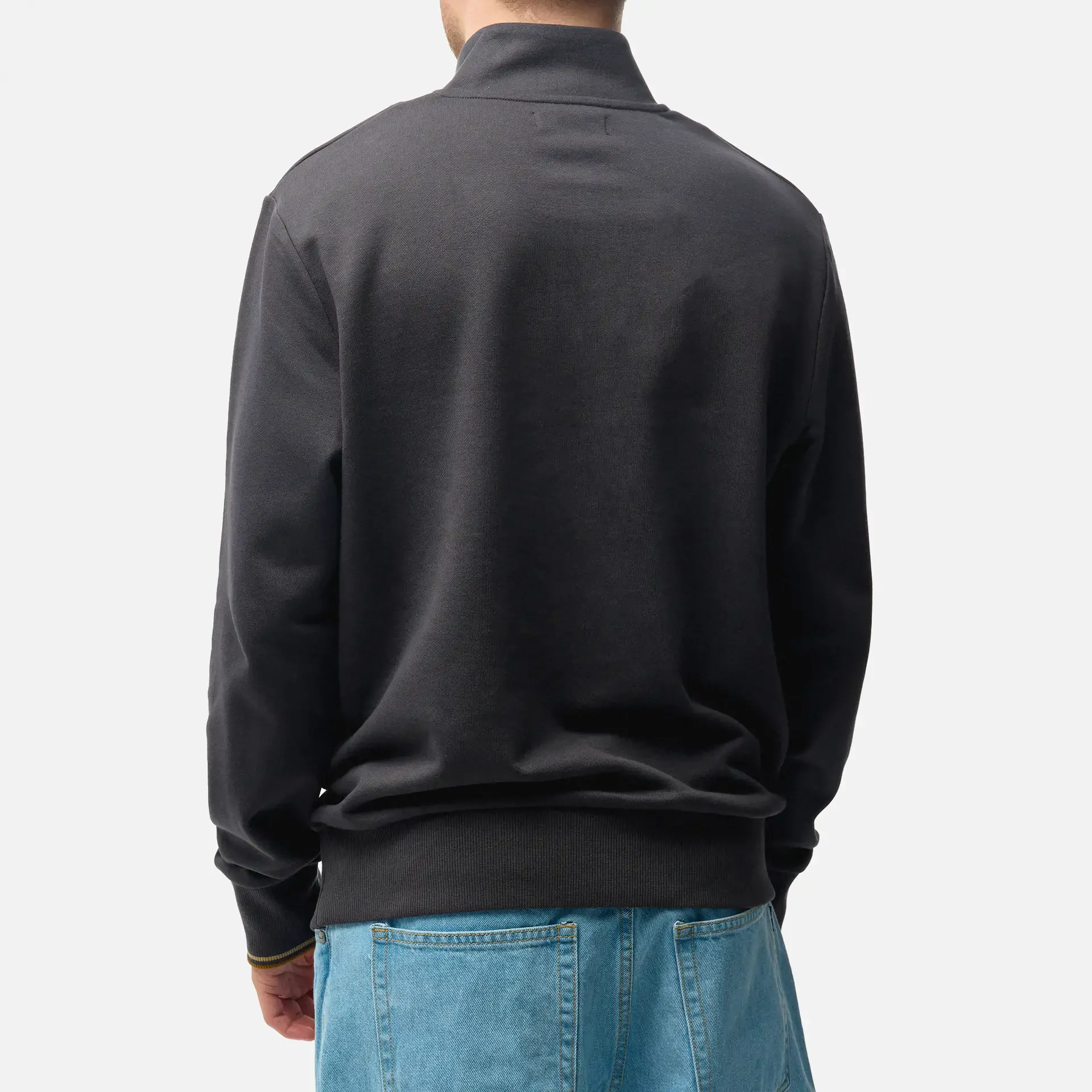 Fred Perry Half Zip Sweatshirt Anchor Grey/Dark Caramel