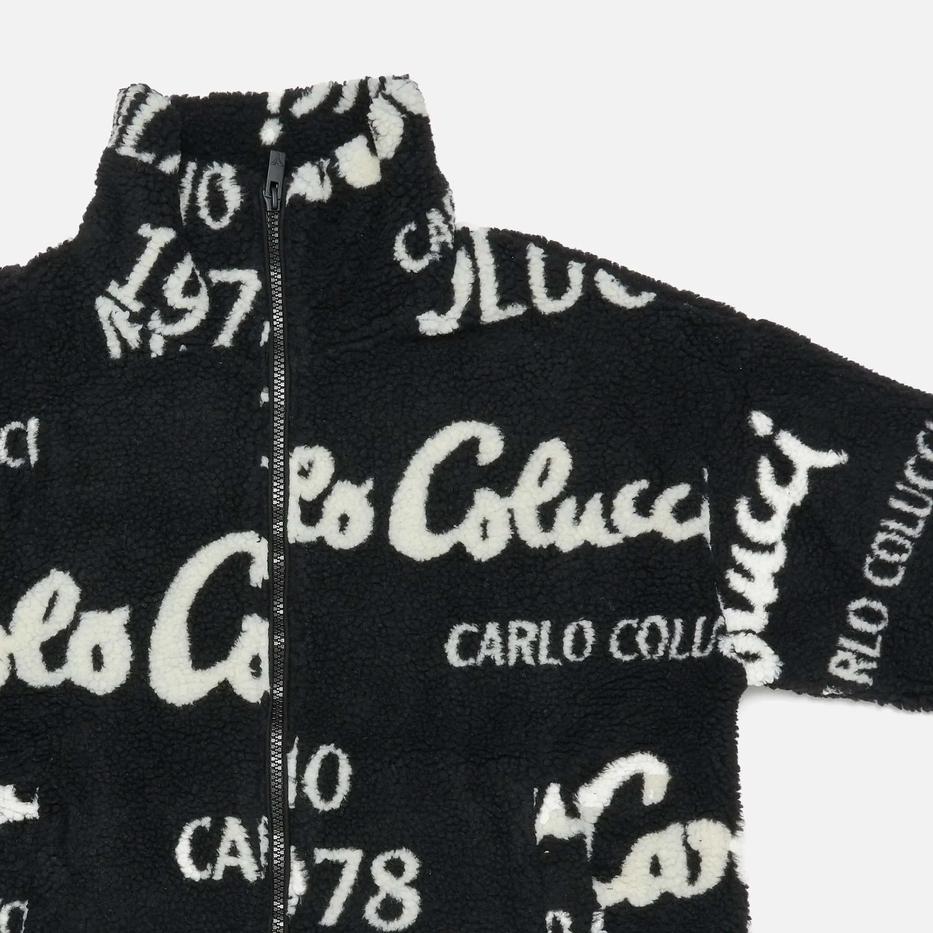 Carlo Colucci Allover Fleece Jacket Black/White