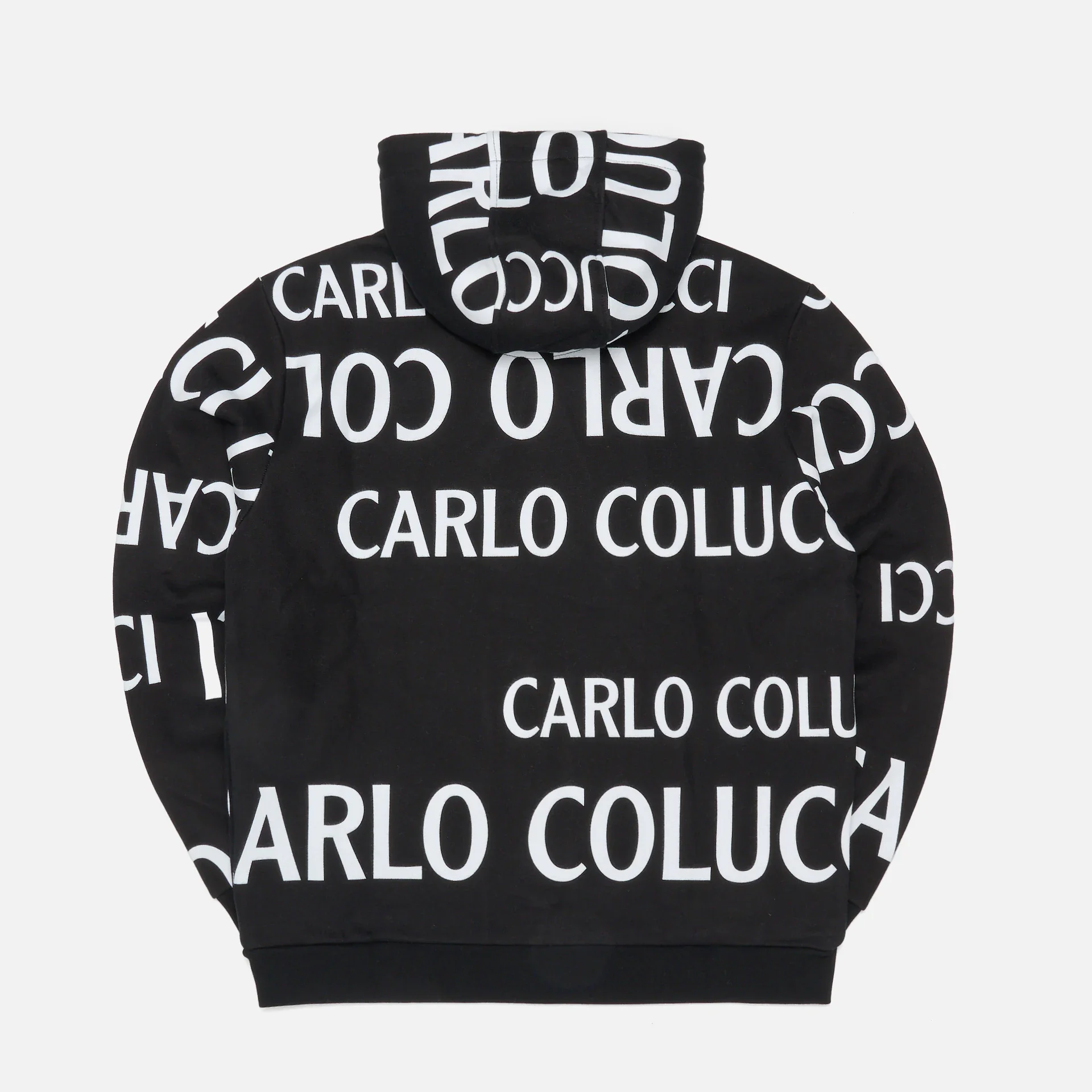 Carlo Colucci Black & White Drop Hoodie Black