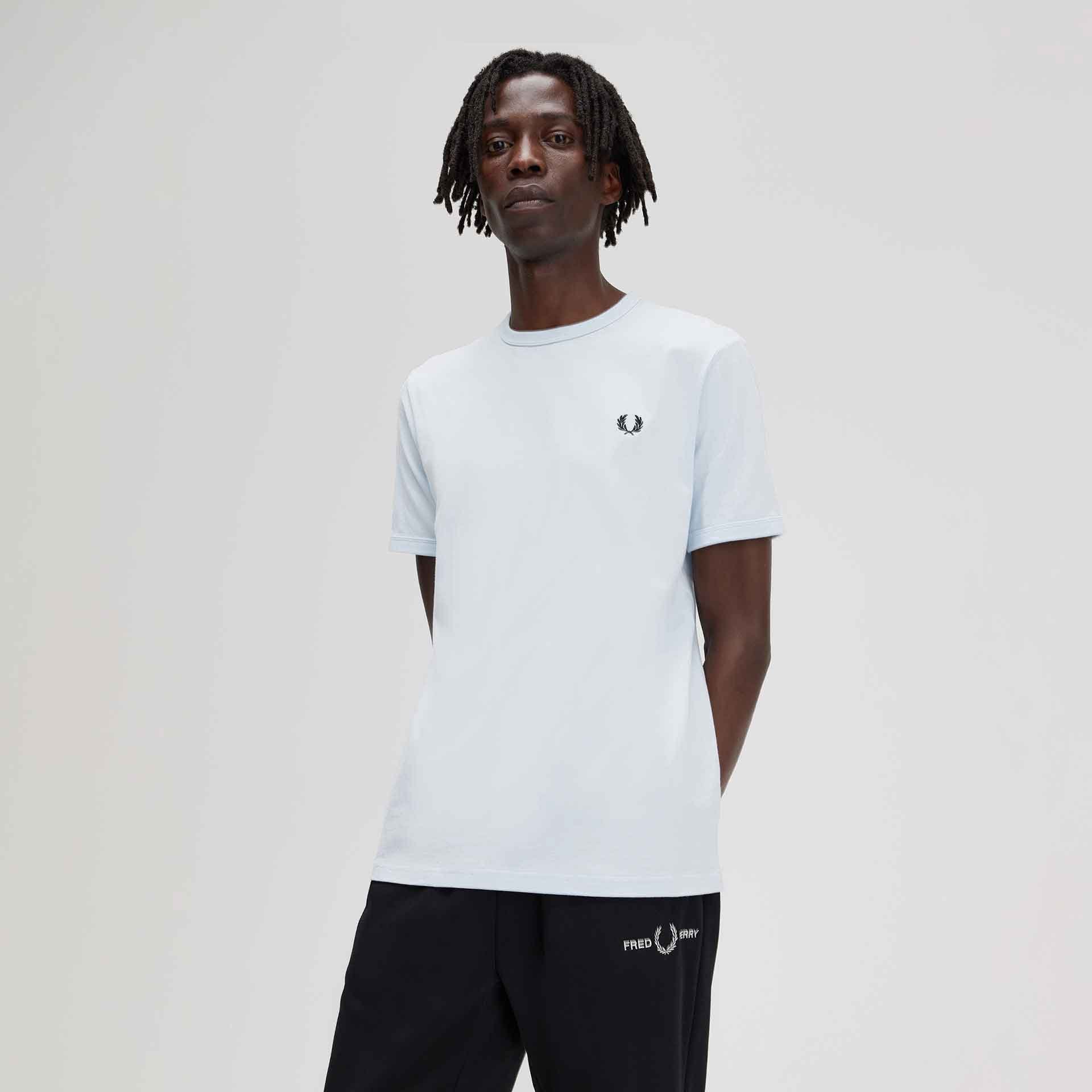 Fred Perry Ringer T-Shirt Light Ice