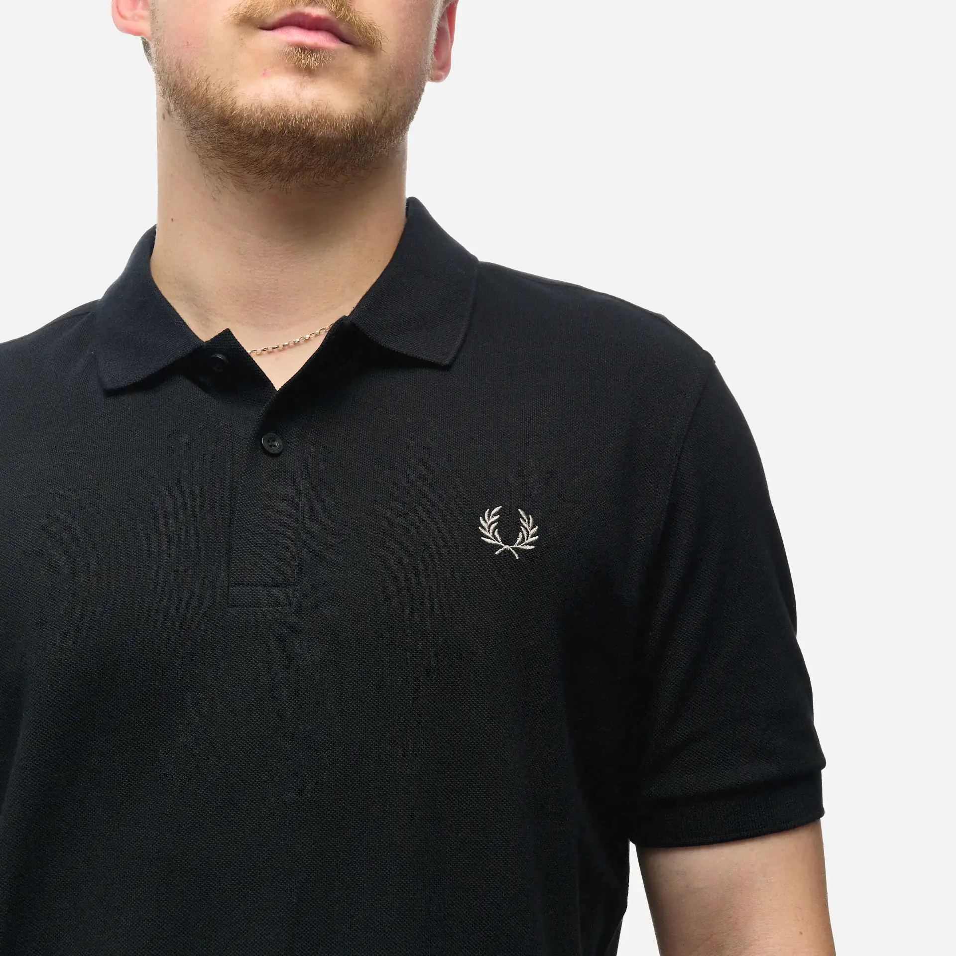 Fred Perry Plain Polo Shirt Black/Chrome