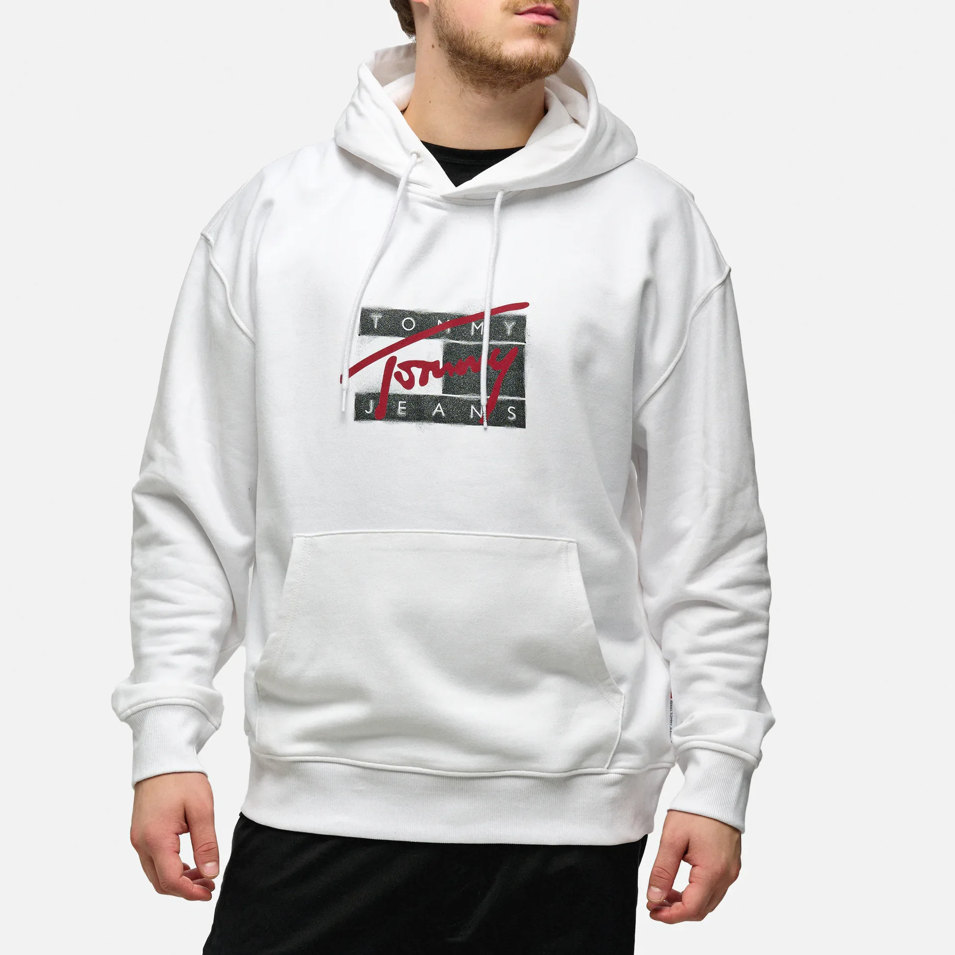 Tommy Jeans Relaxed Graffiti Signature Hoodie White