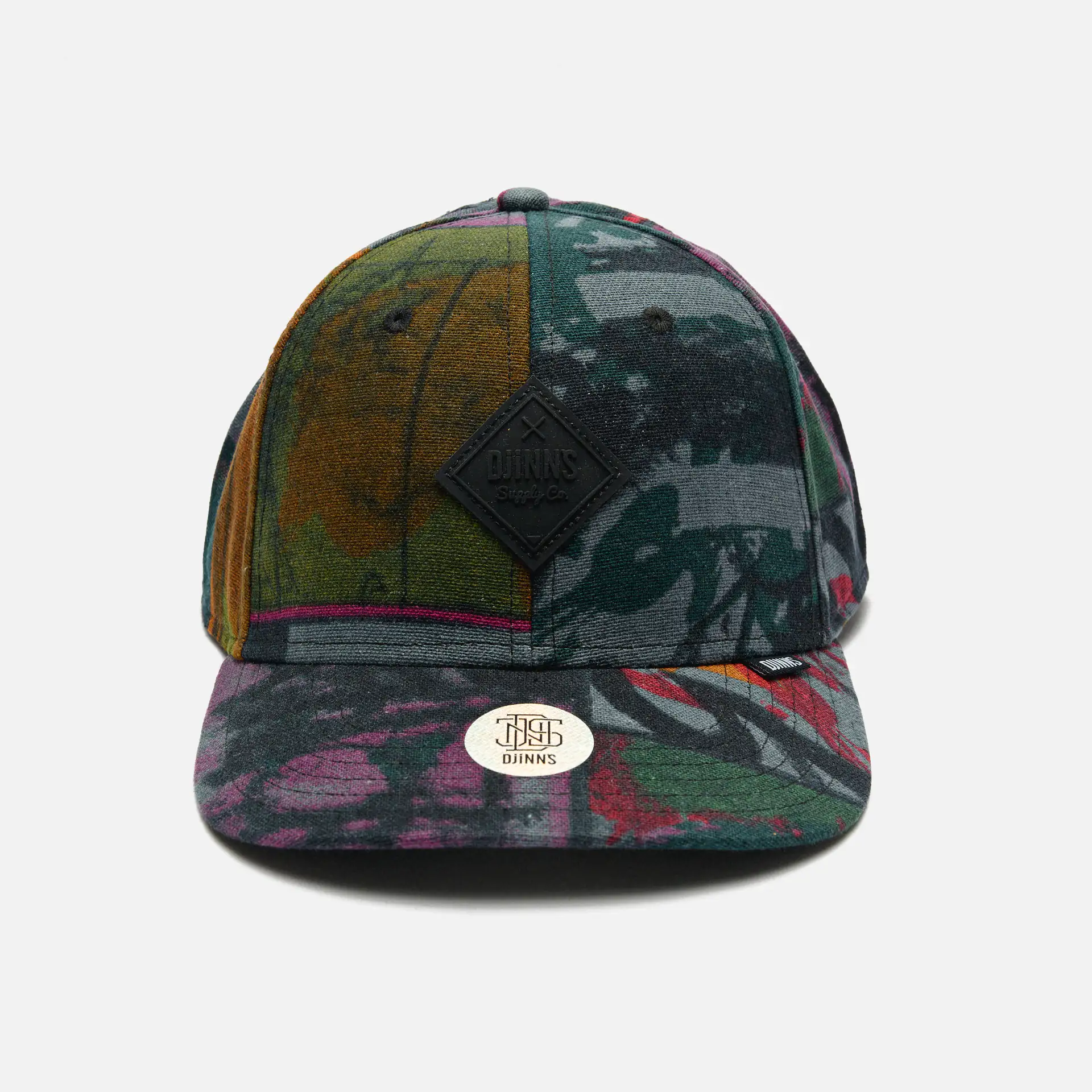 DJINNS 6 Panel TrueFit Cap ArtyAbstract Green/Wine