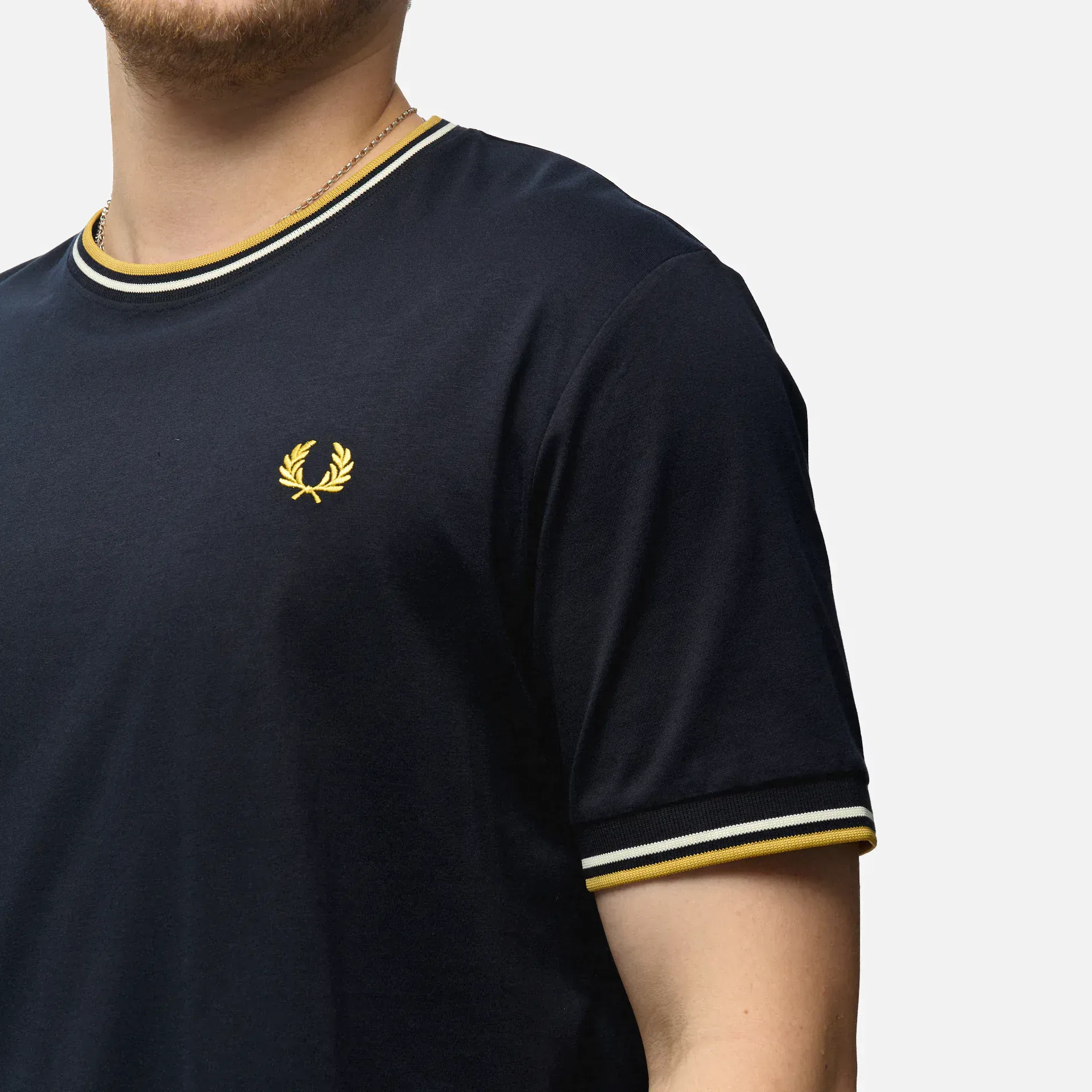 Fred Perry Twin Tipped T-Shirt Navy/Ecru/Honeycomb