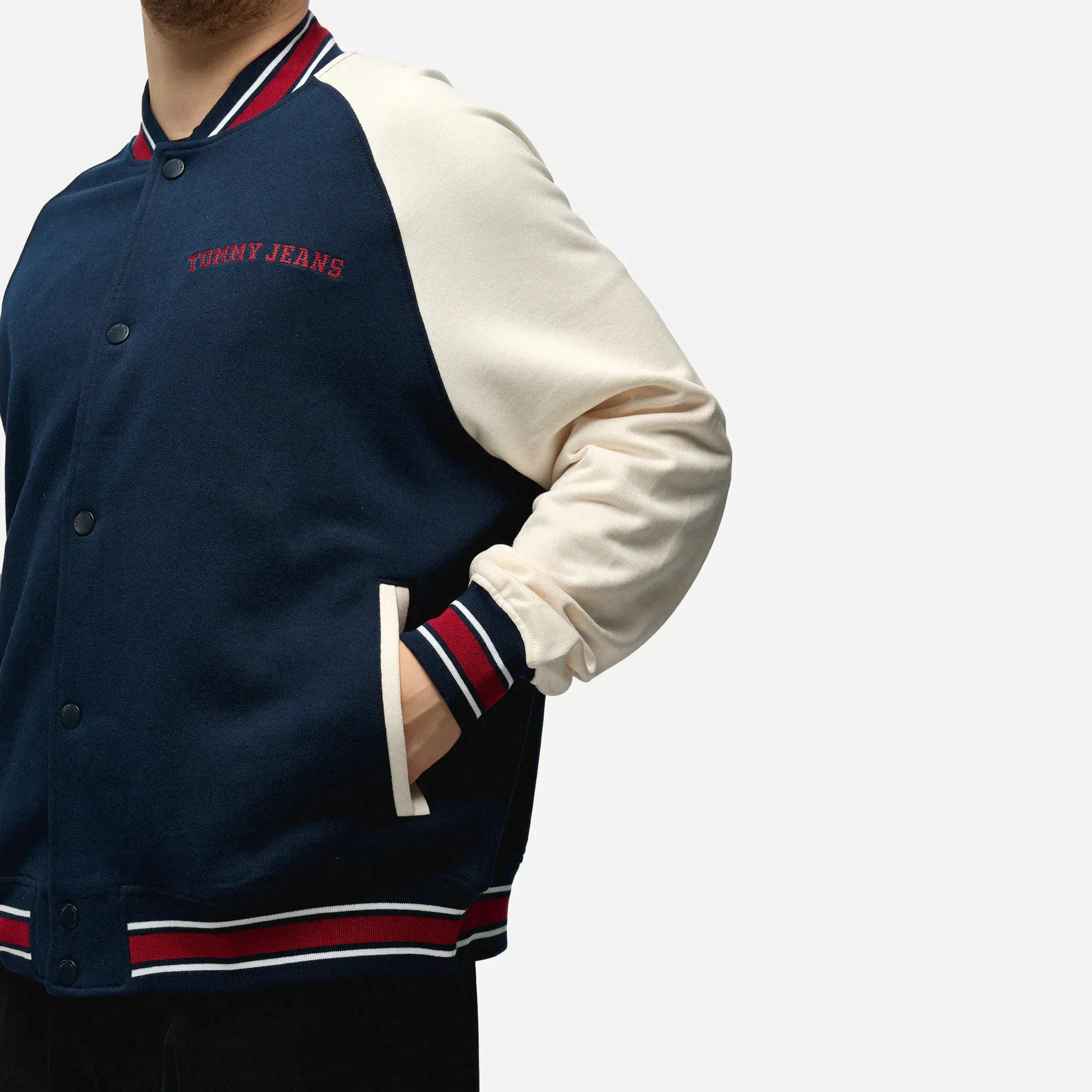 Tommy Jeans Relaxed Circle Varsity Bomber Jacket Blue