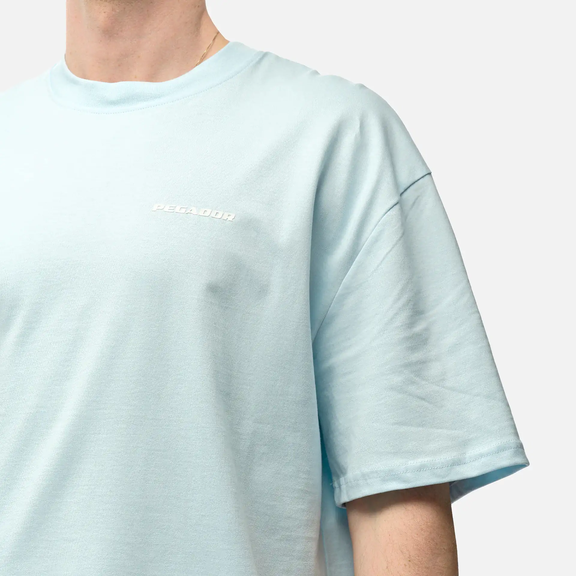 PEGADOR Logo Oversized T-Shirt Washed Baby Blue White Gum