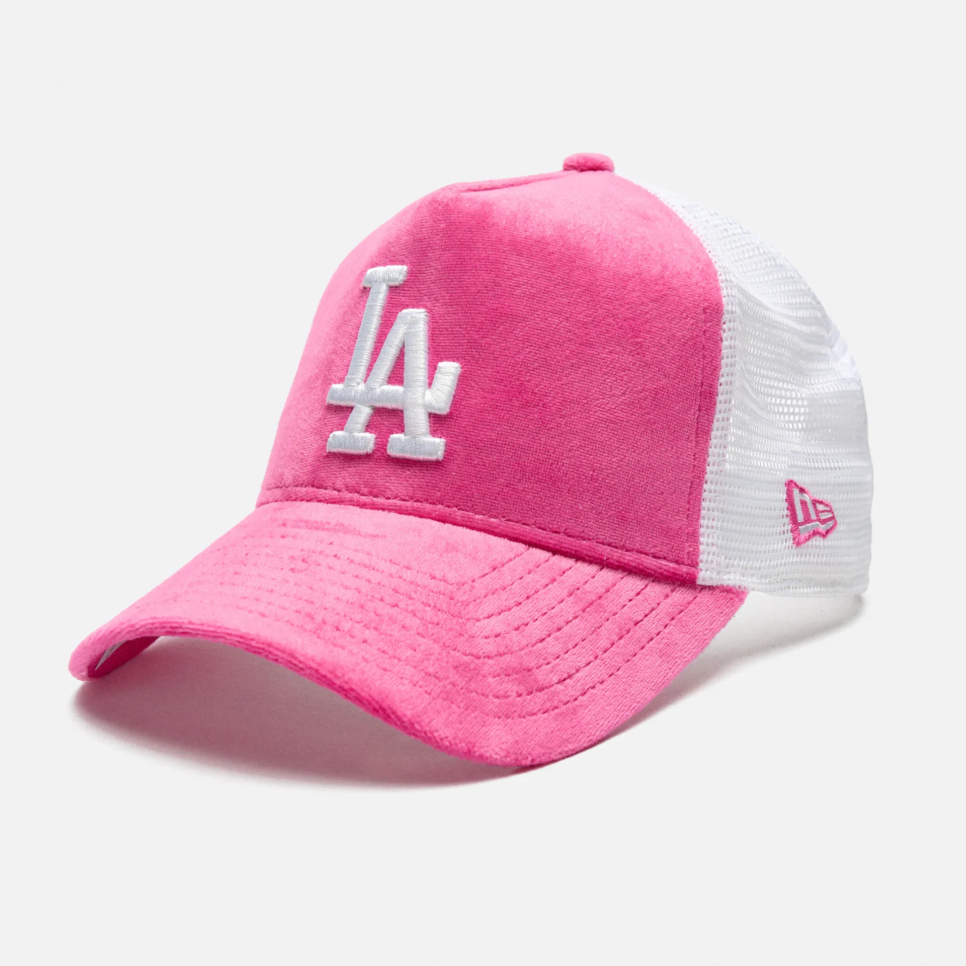 New Era LA Dodgers Women Velour Trucker Cap Pink