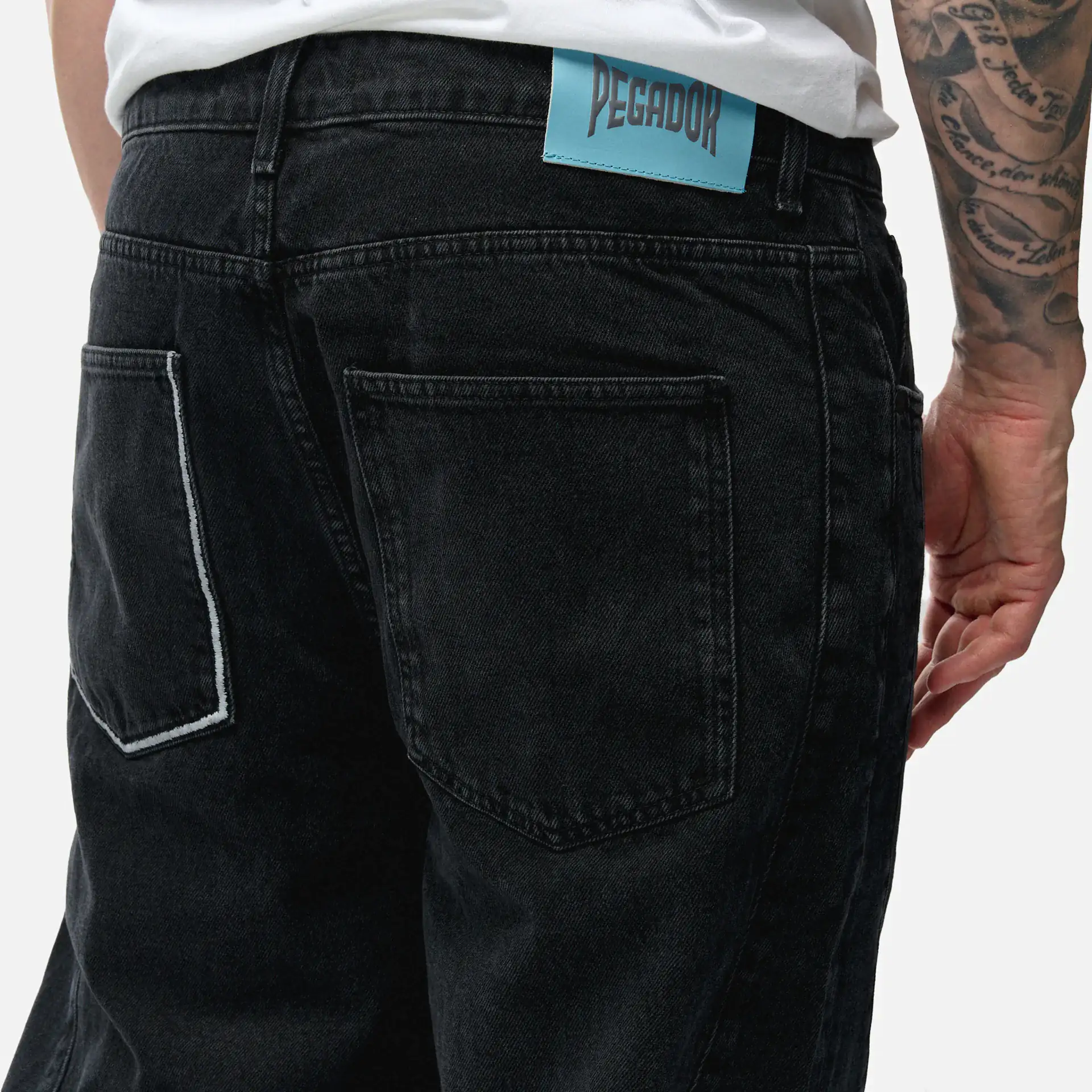 PEGADOR Valmar Baggy Jeans Washed Black