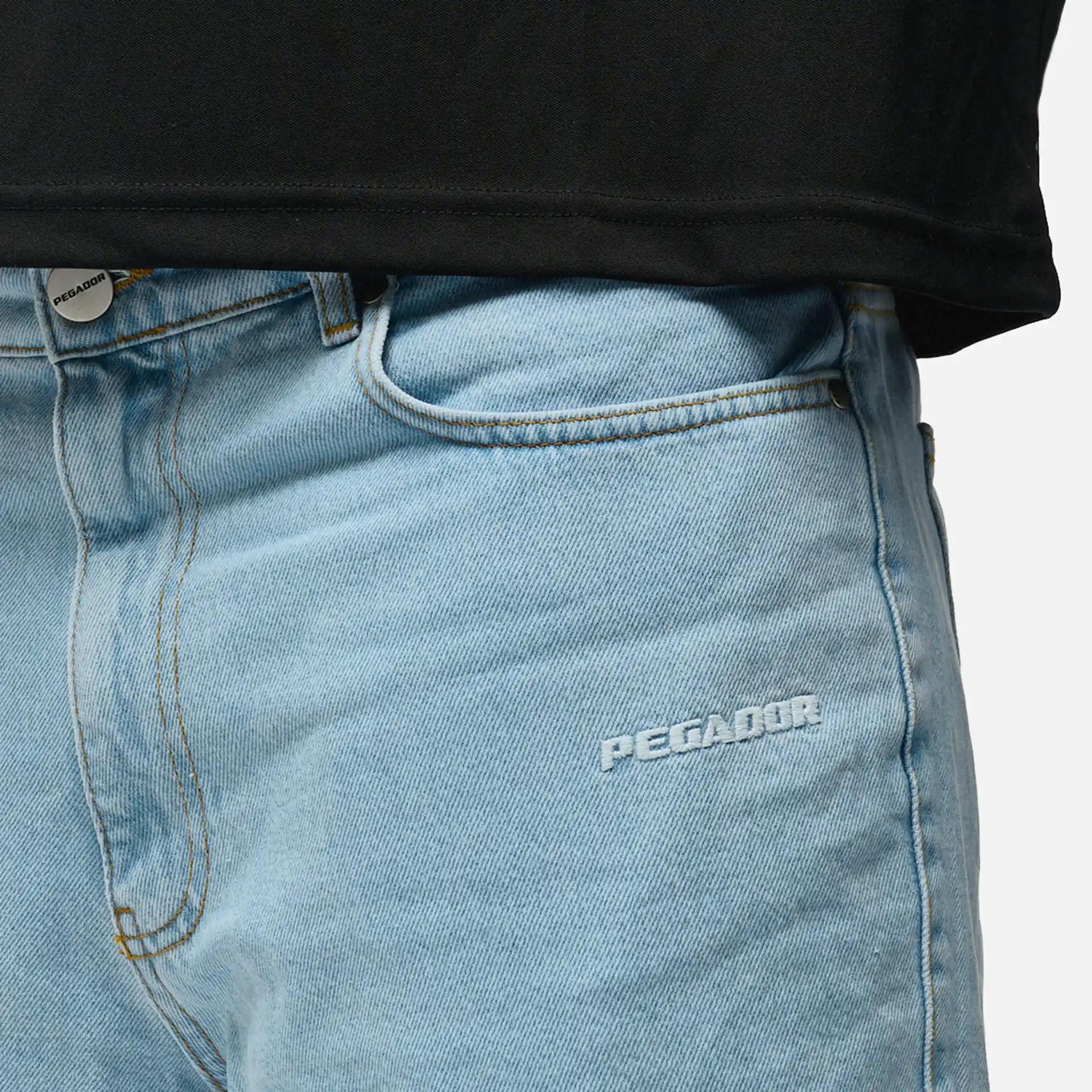 PEGADOR Earl Jeans Shorts Washed Light Blue