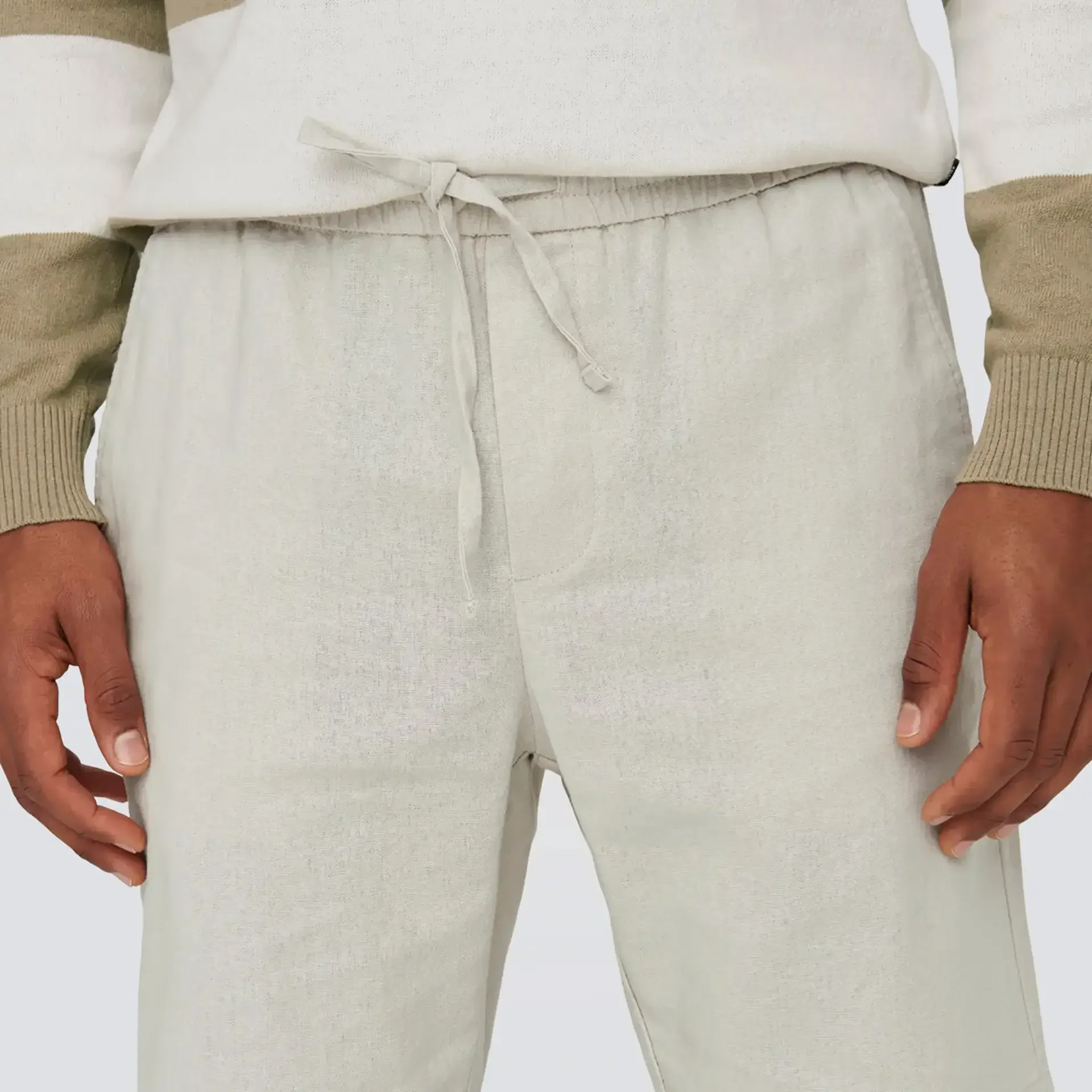 Only & Sons onsLinus Linen Shorts Silver Lining