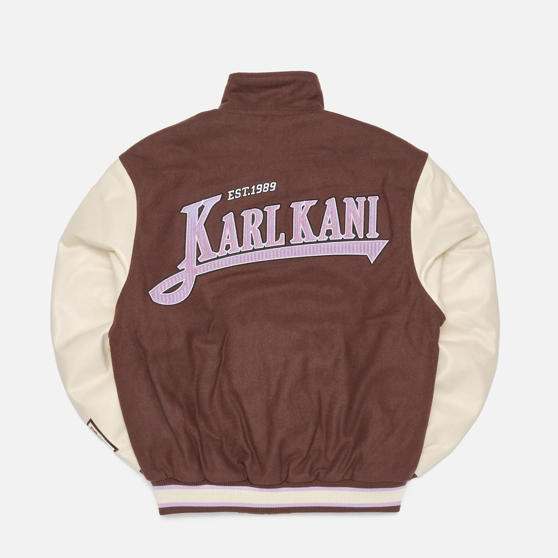 Karl Kani Chest Signature Block College Jacket Brown/Off White