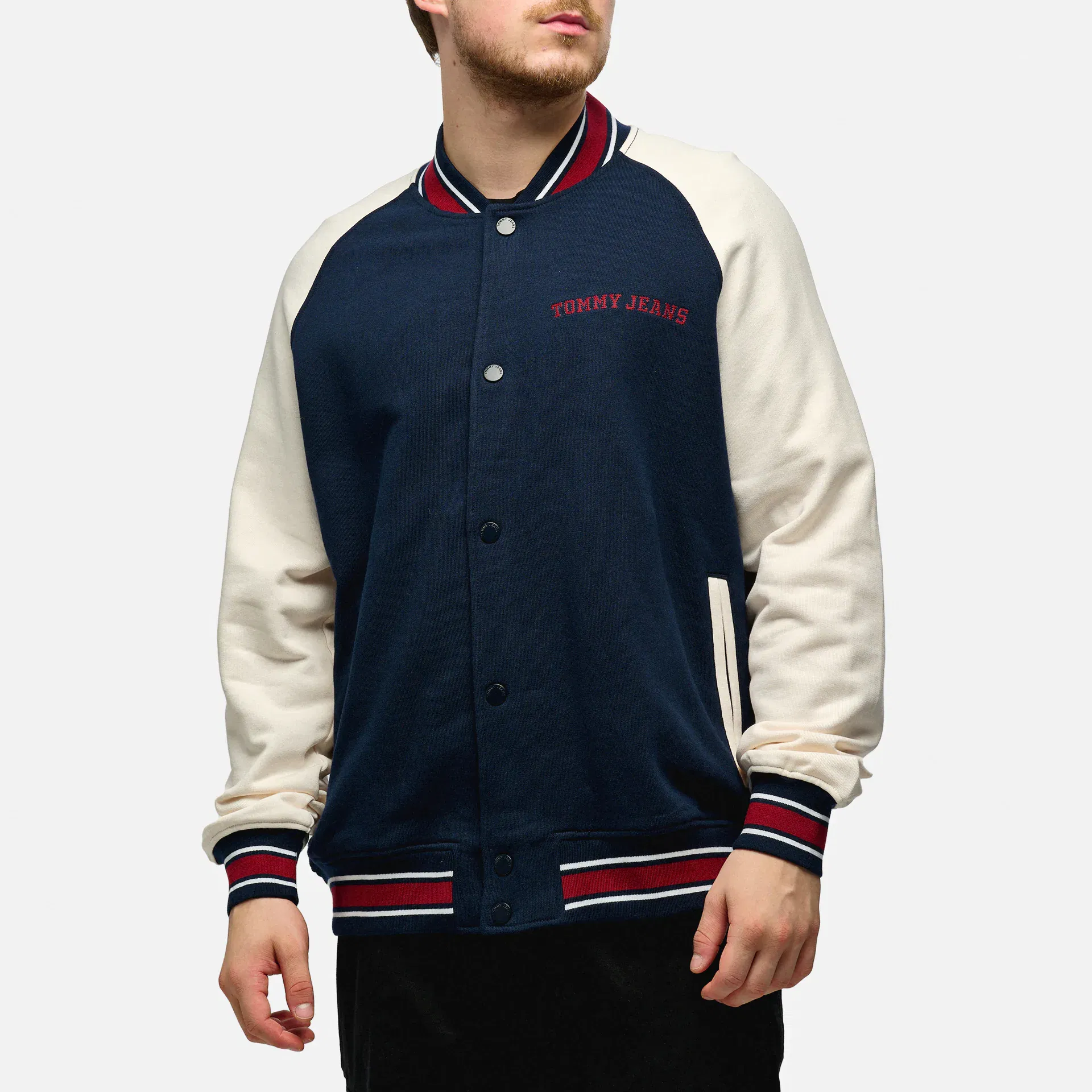 Tommy Jeans Relaxed Circle Varsity Bomber Jacket Blue