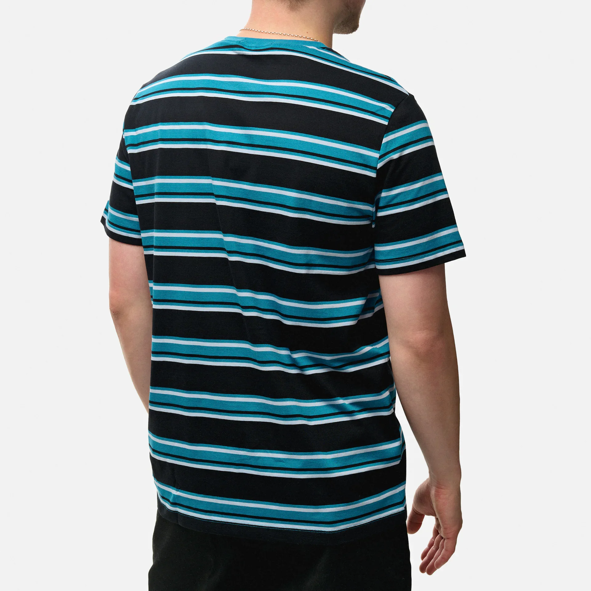 Fred Perry Stripe T-Shirt Black/Light Smoke/Ocean