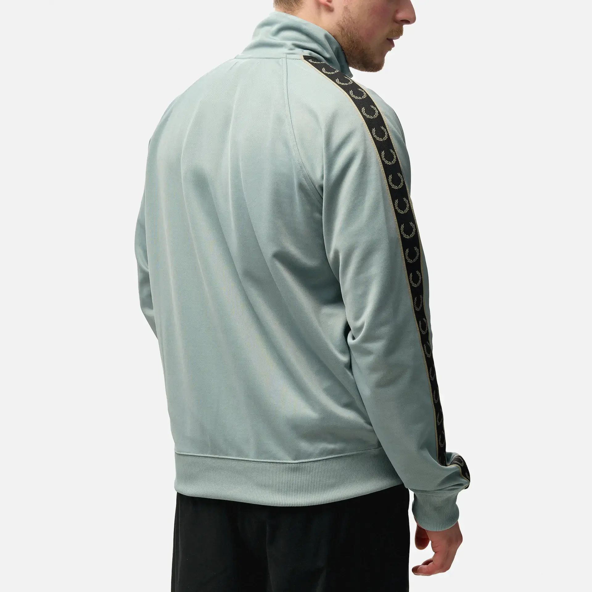 Fred Perry Contrast Tape Track Jacket Silver Blue/Warm Grey