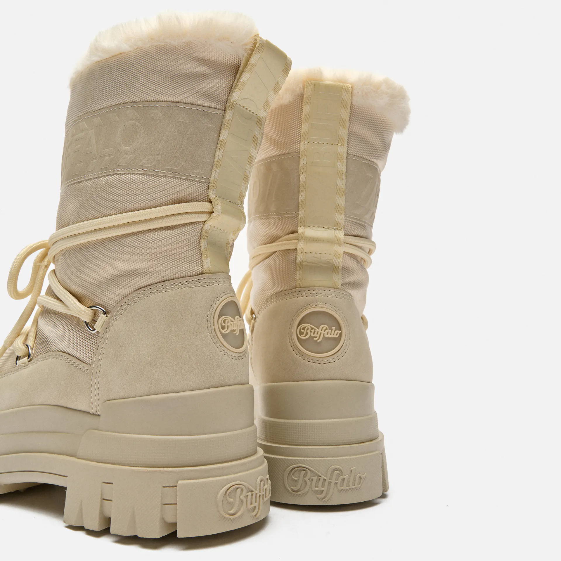 Buffalo Aspha Blizzard 2 Vegan Nylon/Nubuck Boots Cream