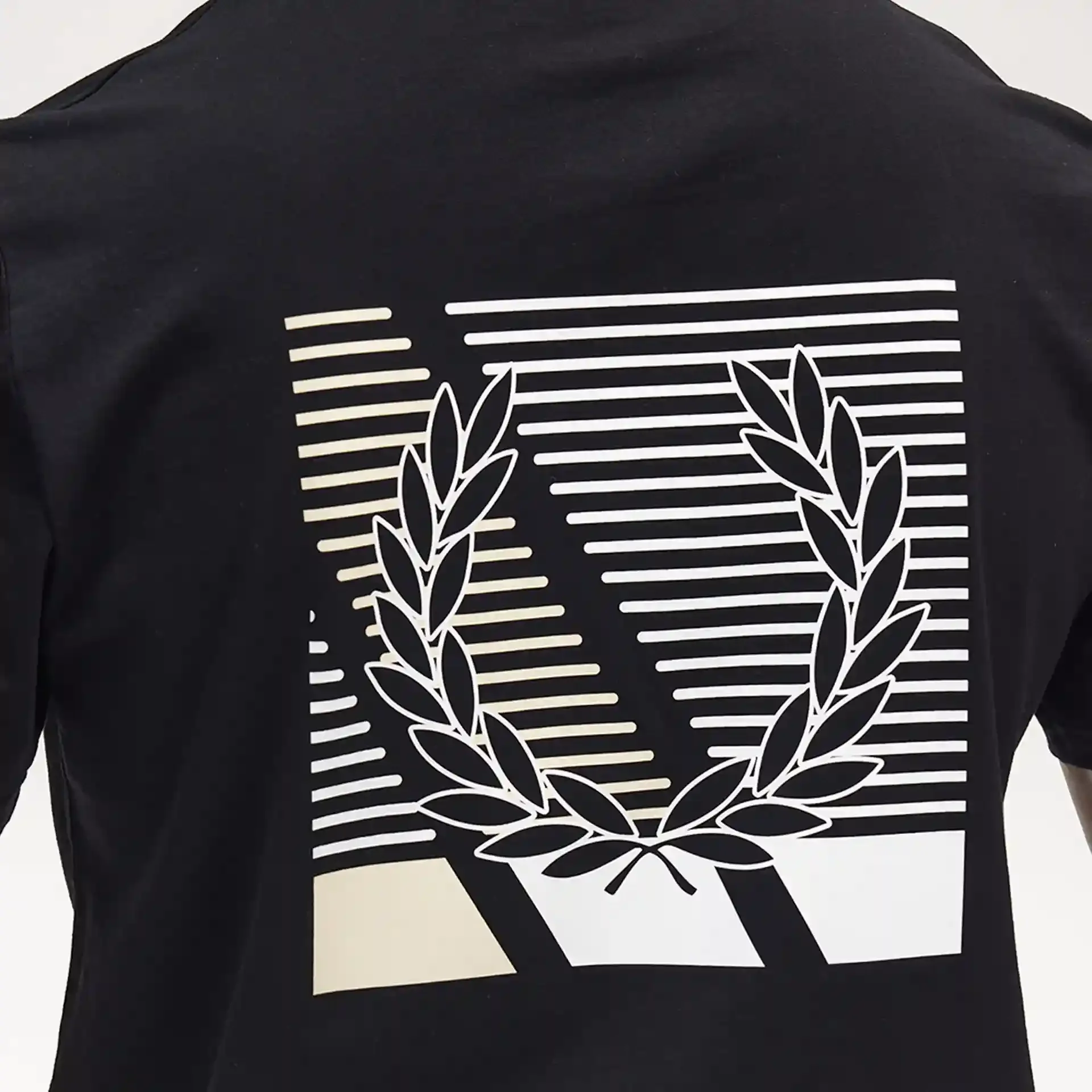 Fred Perry Glitched Laurel Wreath Graphic T-Shirt Black