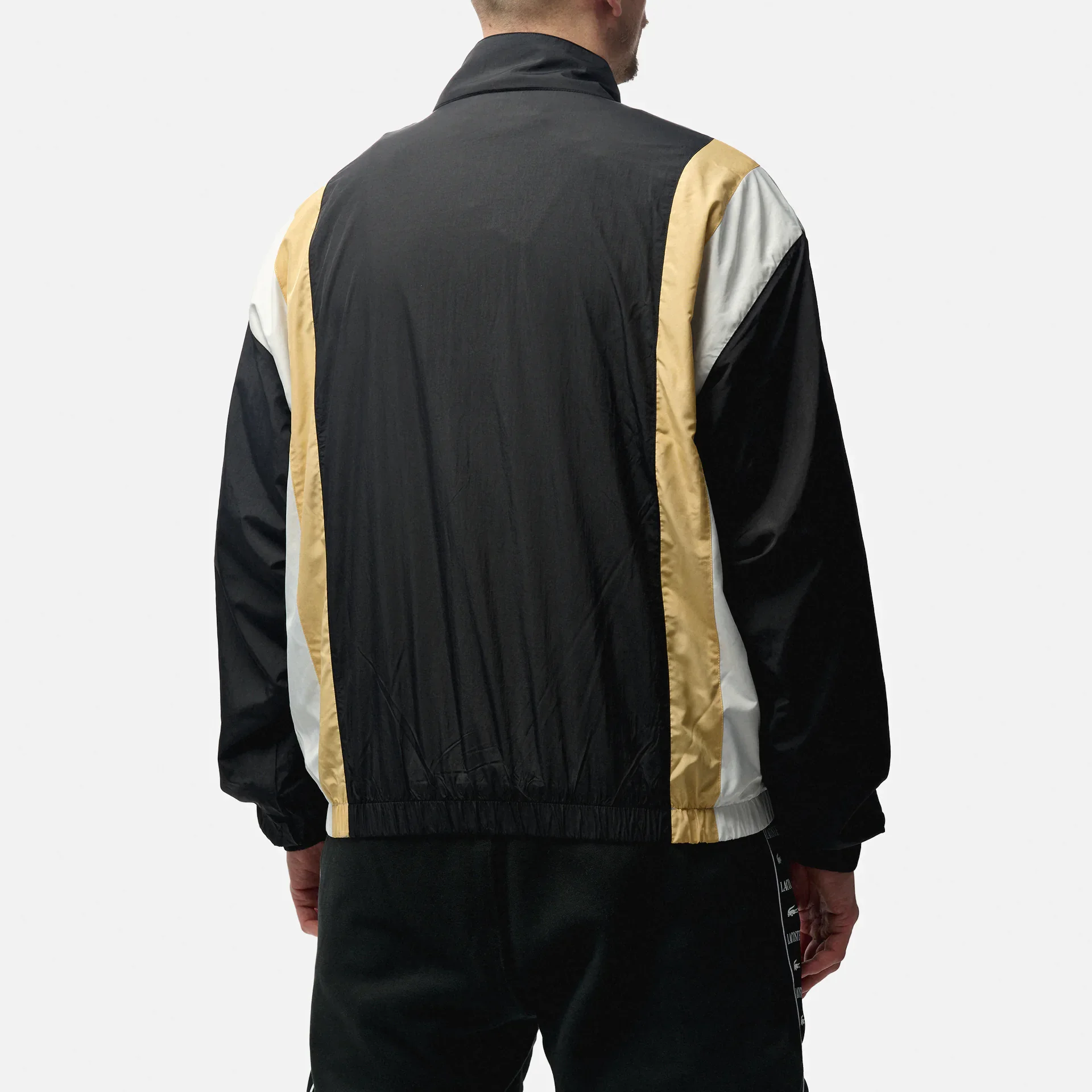  Lacoste Lightweight Showerproof Colorblock Track Jacket Noir/Croissant-Farine